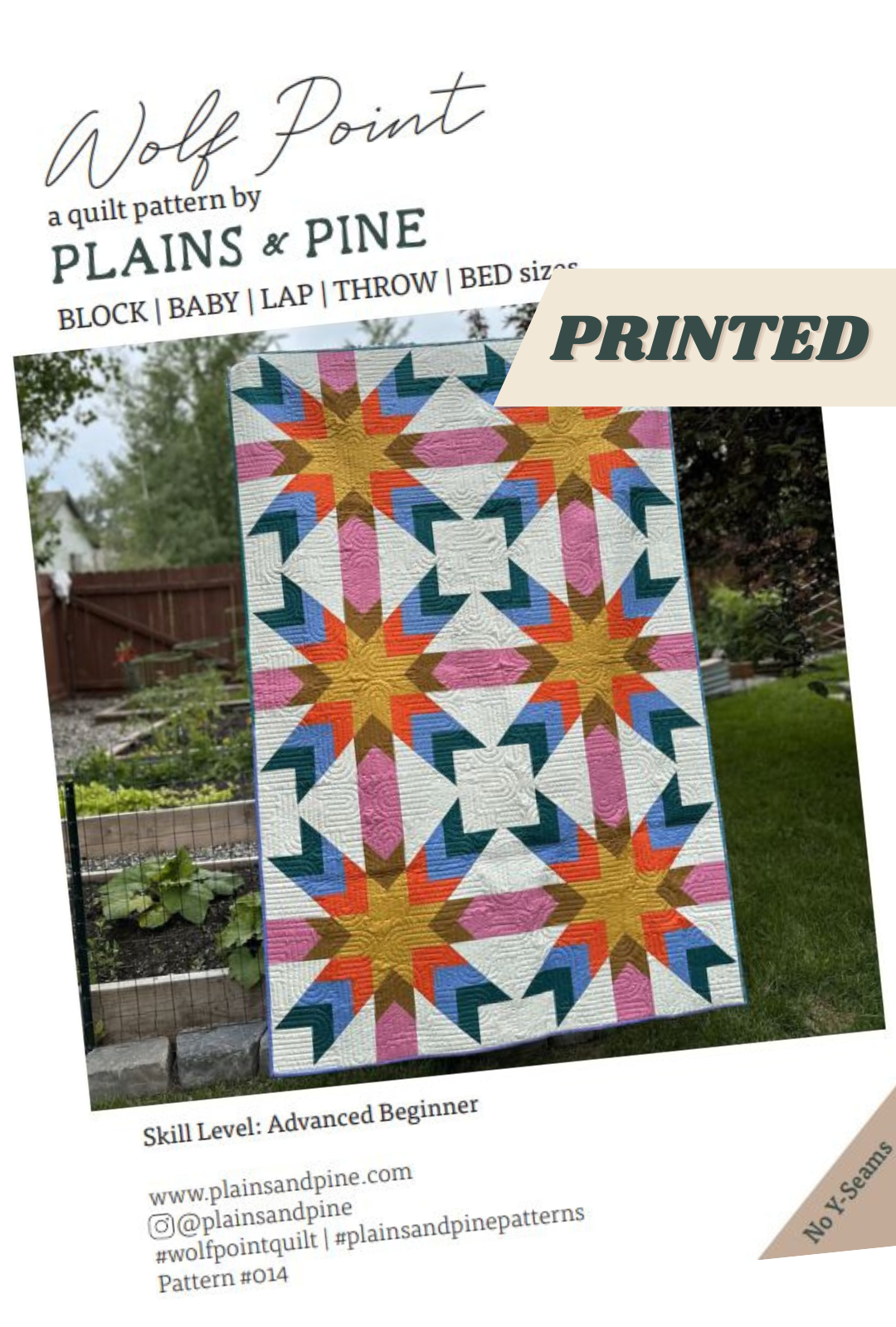 Wolf Point Quilt Pattern - PRINTED