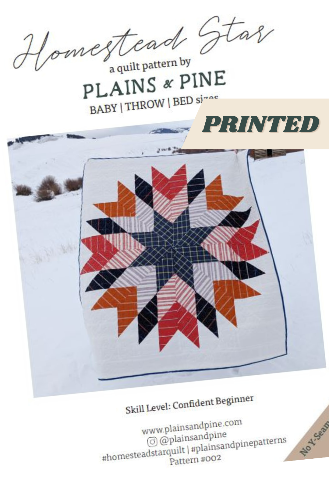 Homestead Star Quilt Pattern - PRINTED