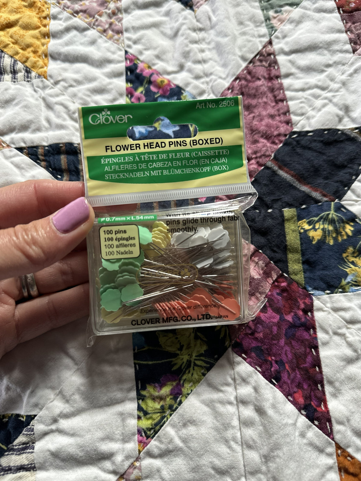 Clover Flower Head Pins (Boxed)