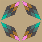 Four Patch Diamond Kit - Pattern & Fabric Included