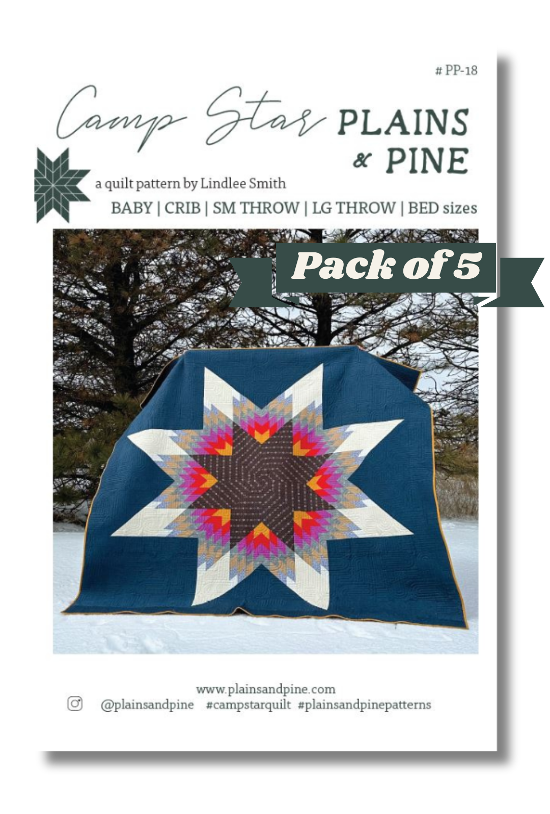 WHOLESALE - Camp Star Quilt Pattern, Pack of 5 patterns