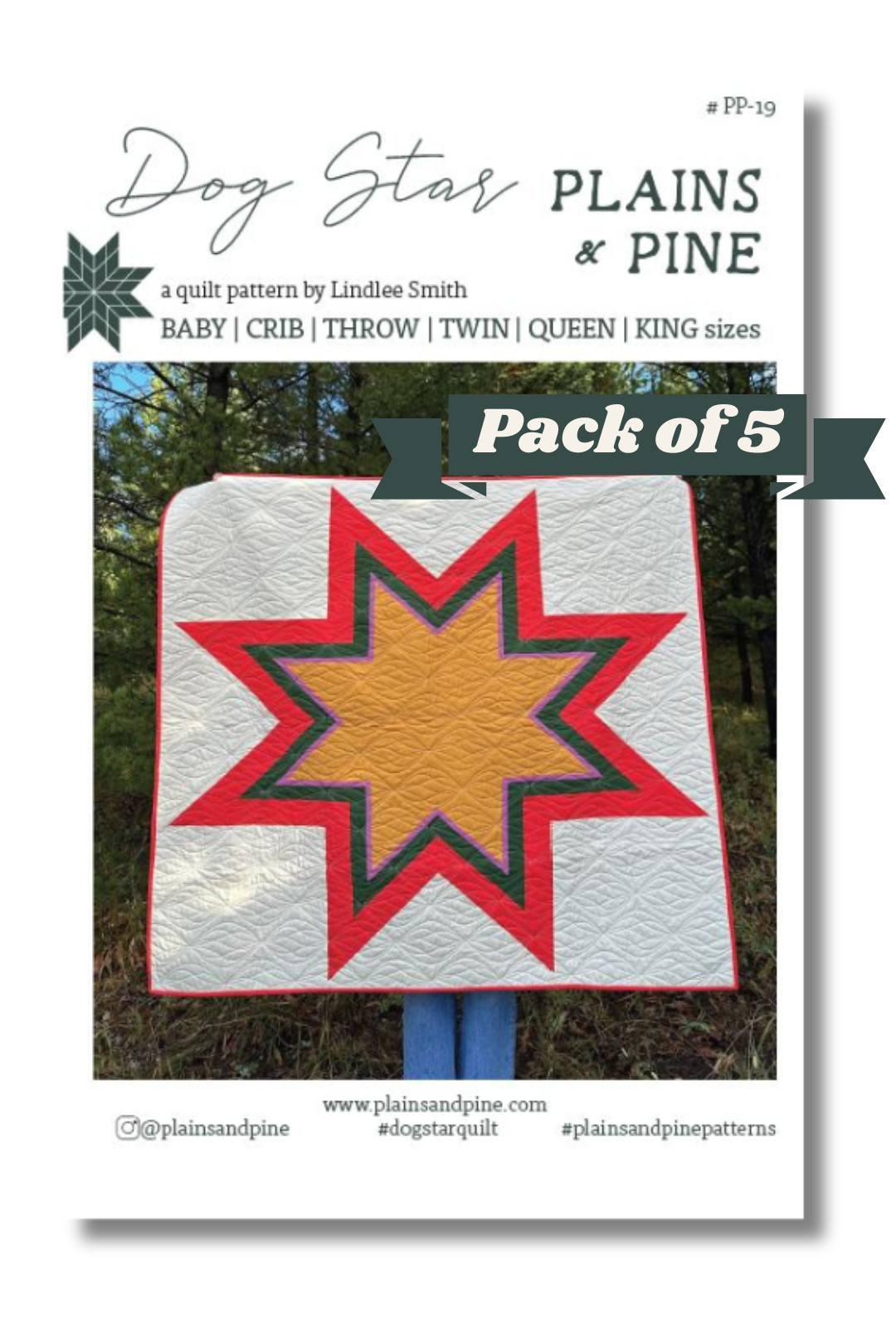 WHOLESALE - Dog Star Quilt Pattern, Pack of 5 patterns