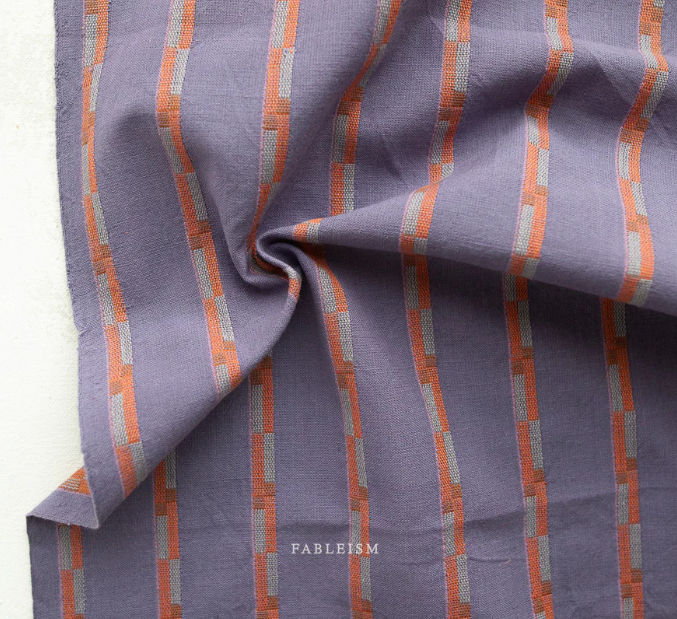 Quilt Backing (Throw) - Fableism Canyon Springs Track Stripe in Iris