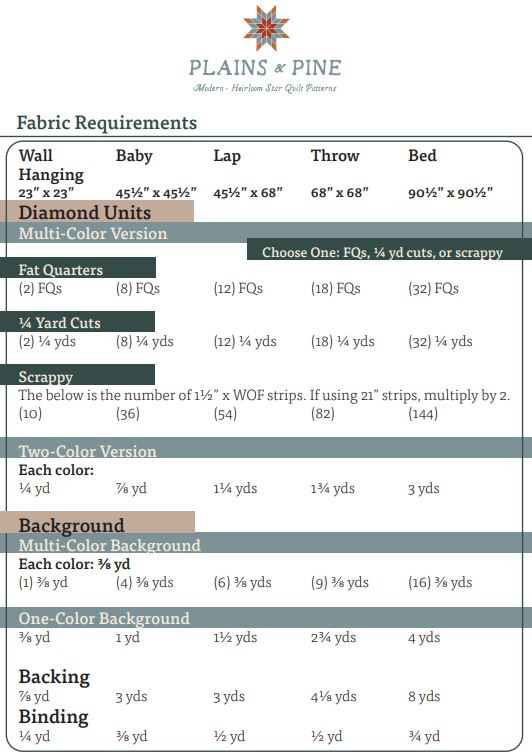 Backcountry Star Quilt Pattern - PDF