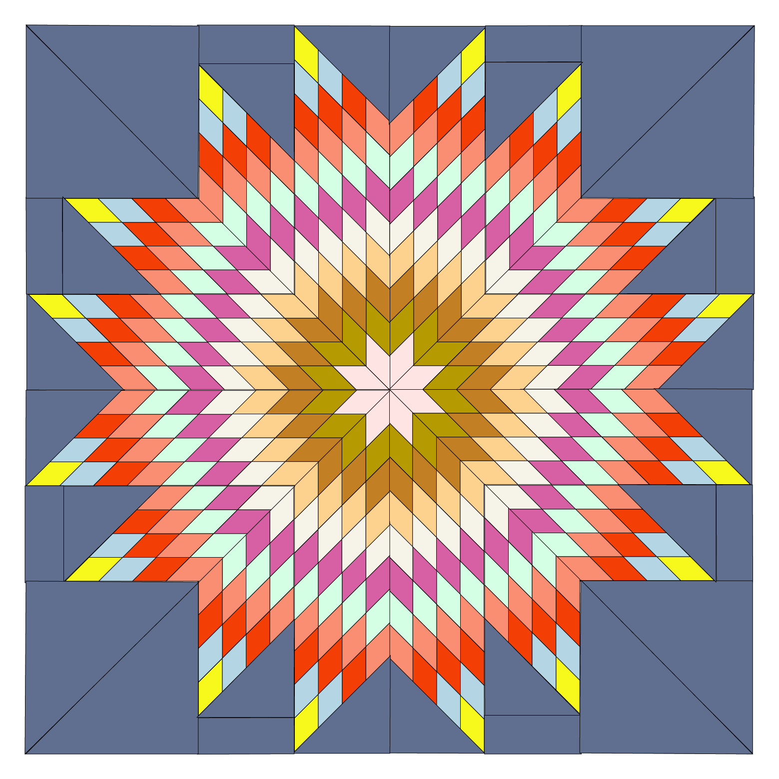 Western Sky Star Quilt Pattern - PDF