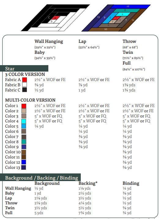 Cabin Star Quilt Pattern - PDF