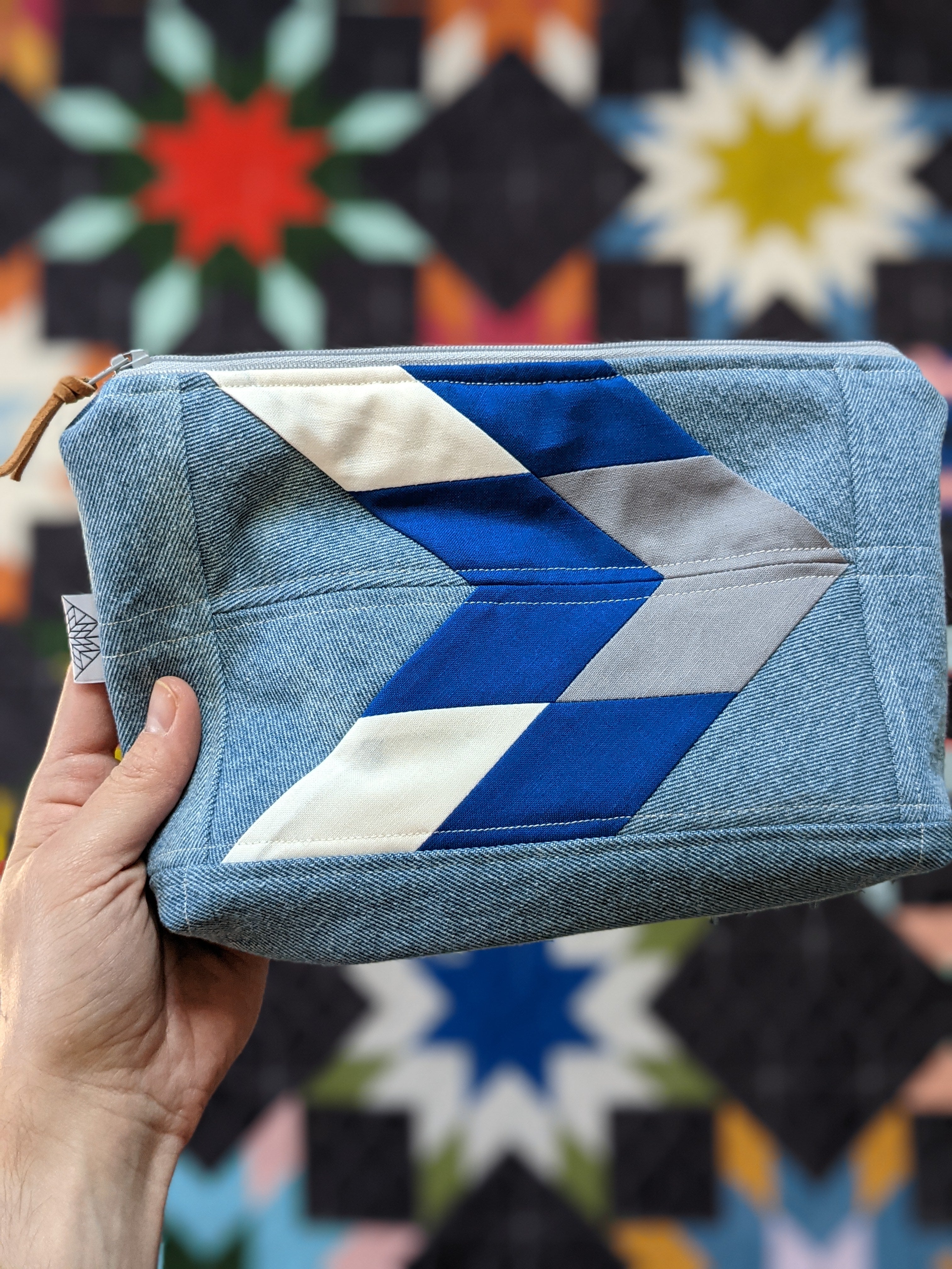 Quilted Patchwork Zip Pouch 020