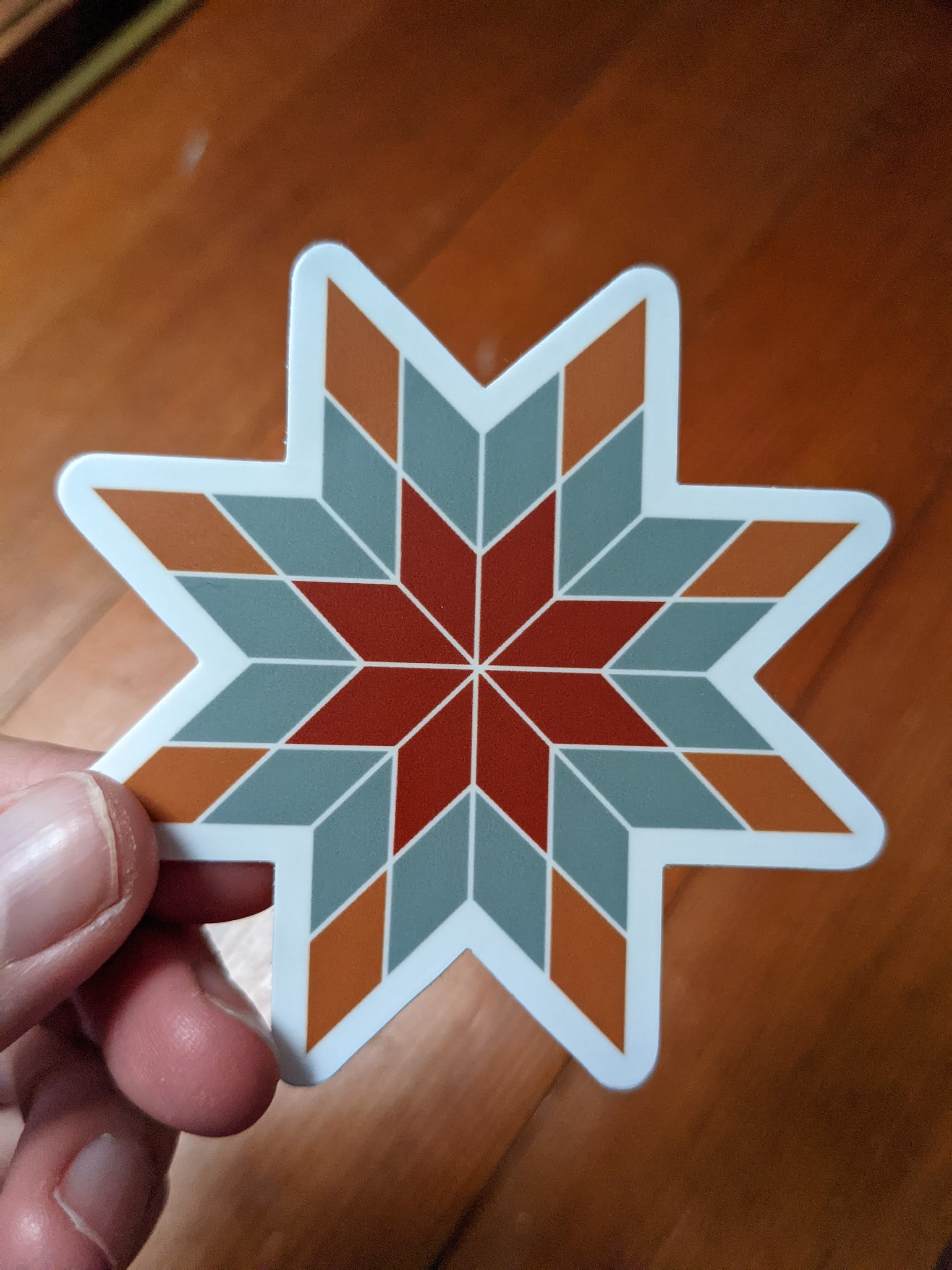 Lone Star Quilt Sticker - Multi Color