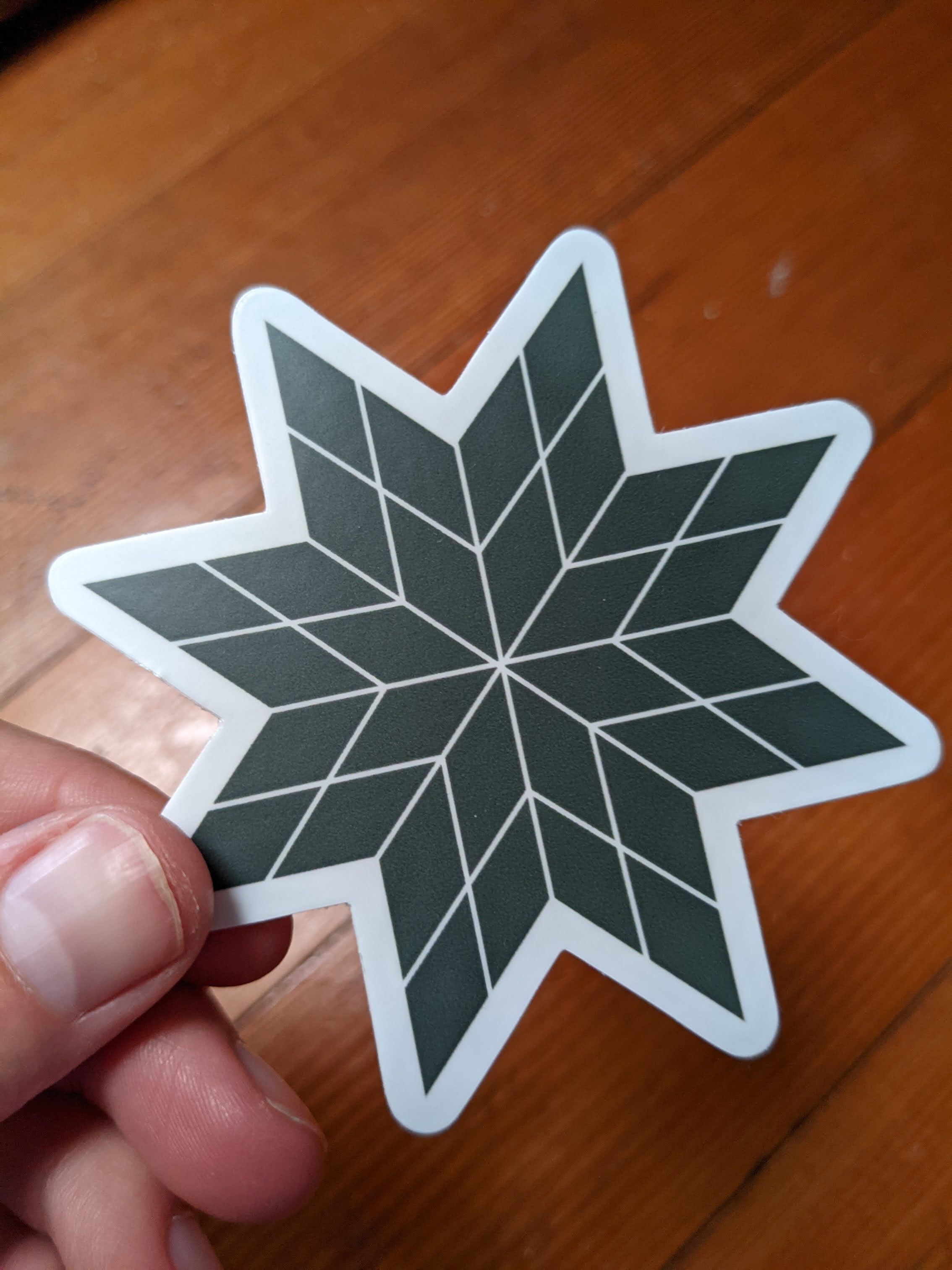 Lone Star Quilt Sticker - Pine