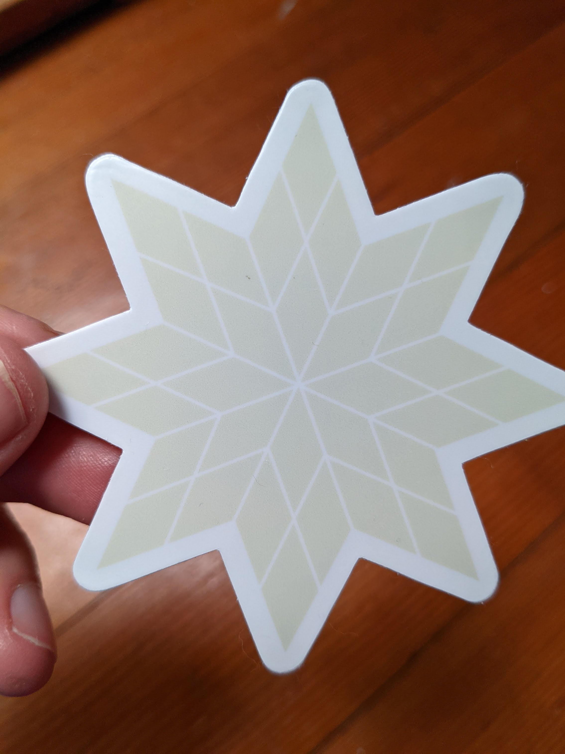 Lone Star Quilt Sticker - Cream