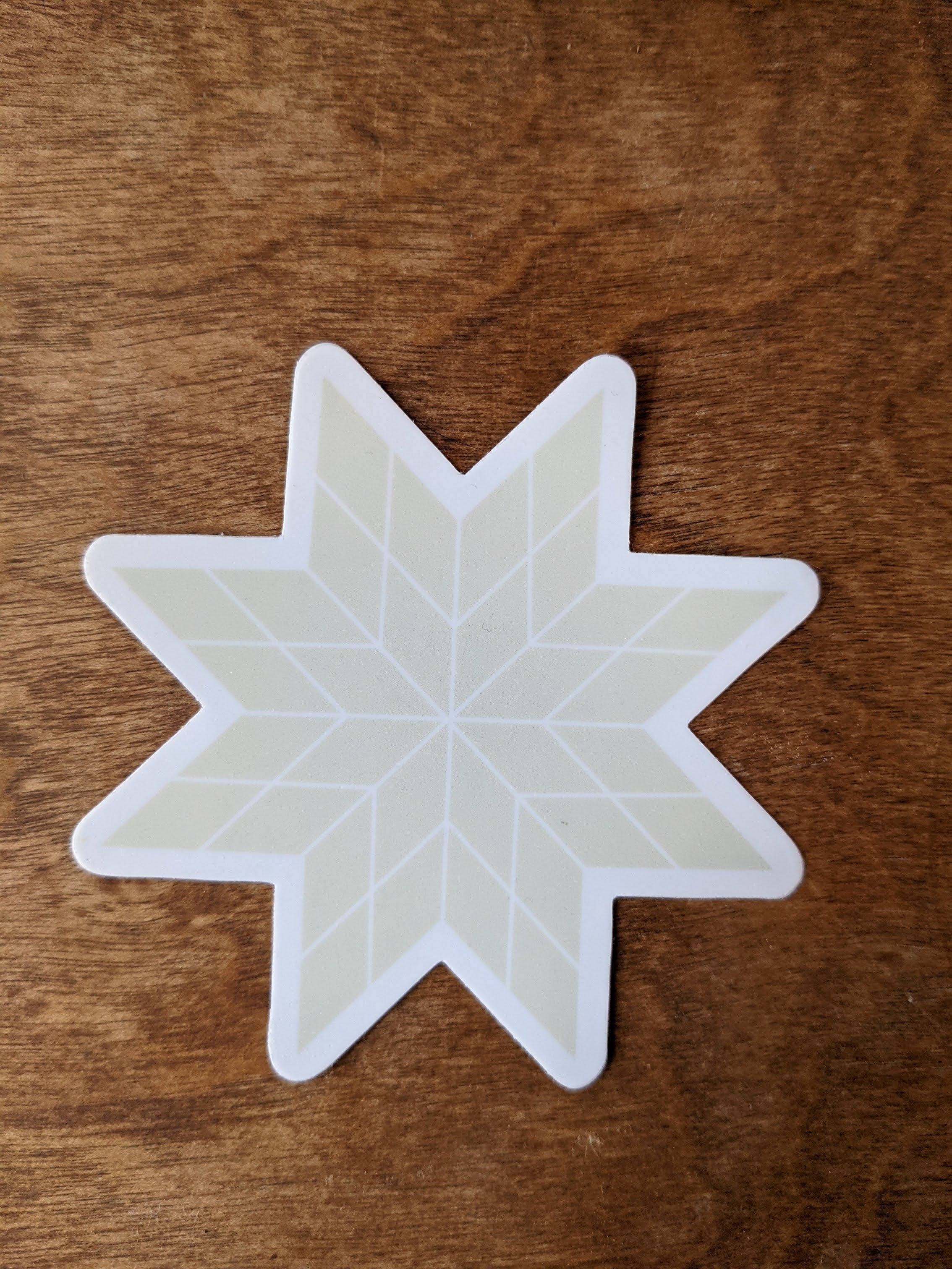 Lone Star Quilt Sticker - Cream