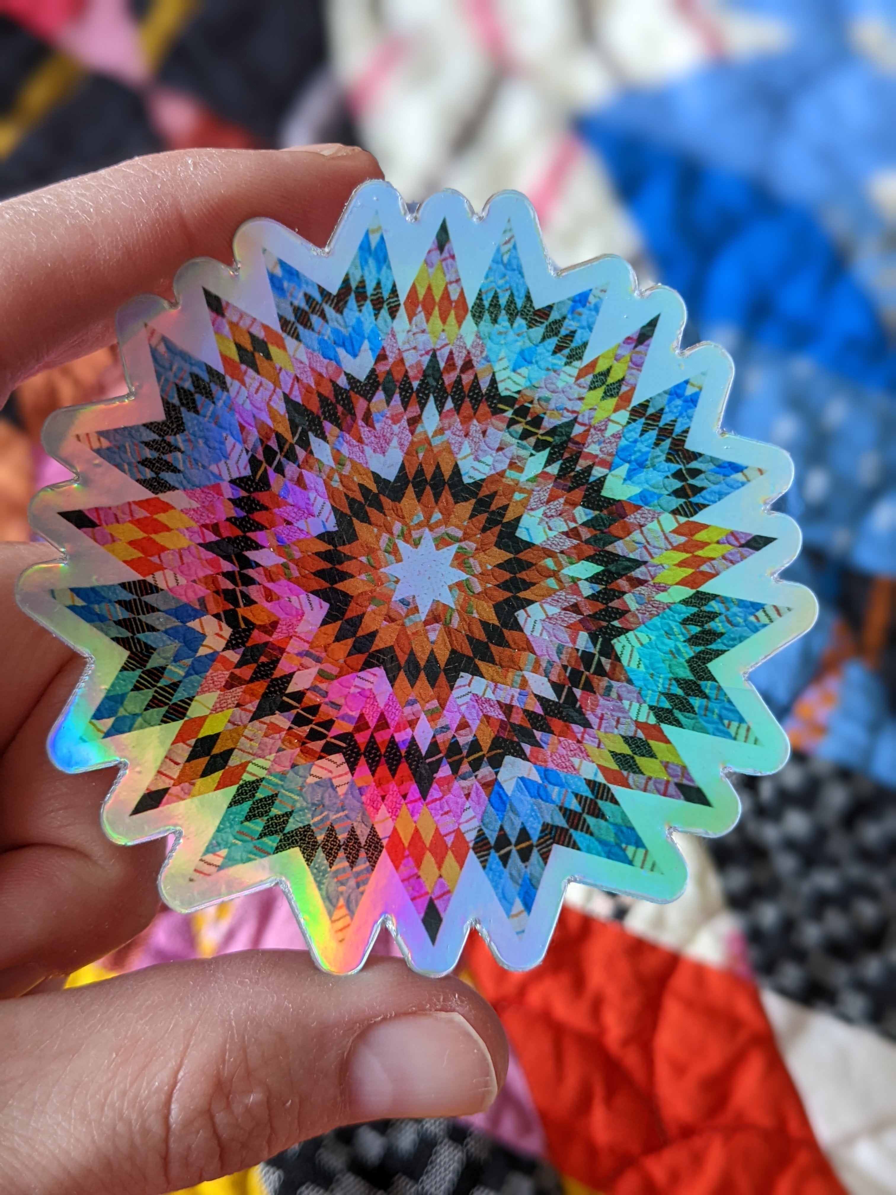 Big Sky Star Quilt Holographic Sticker