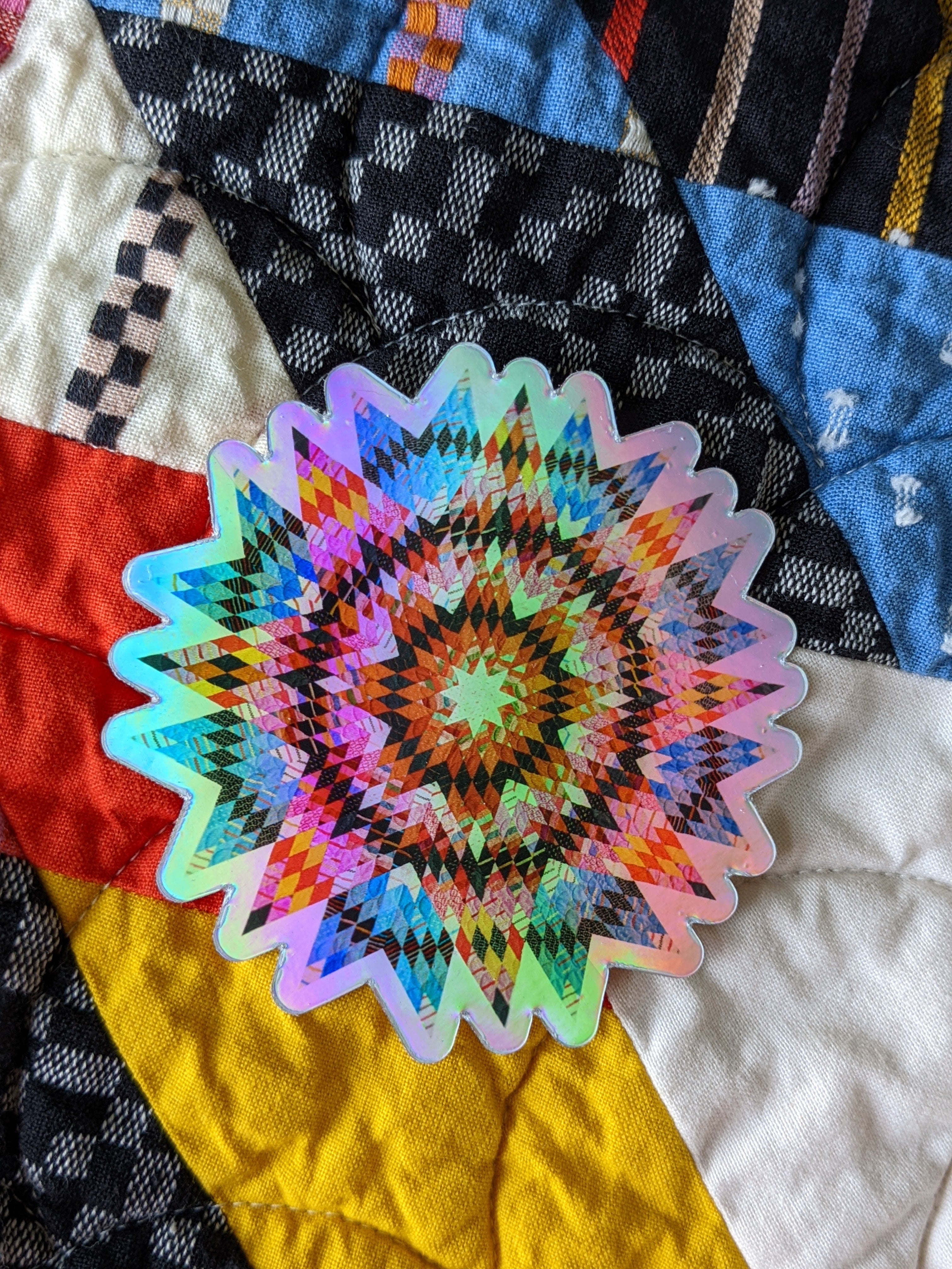 Big Sky Star Quilt Holographic Sticker