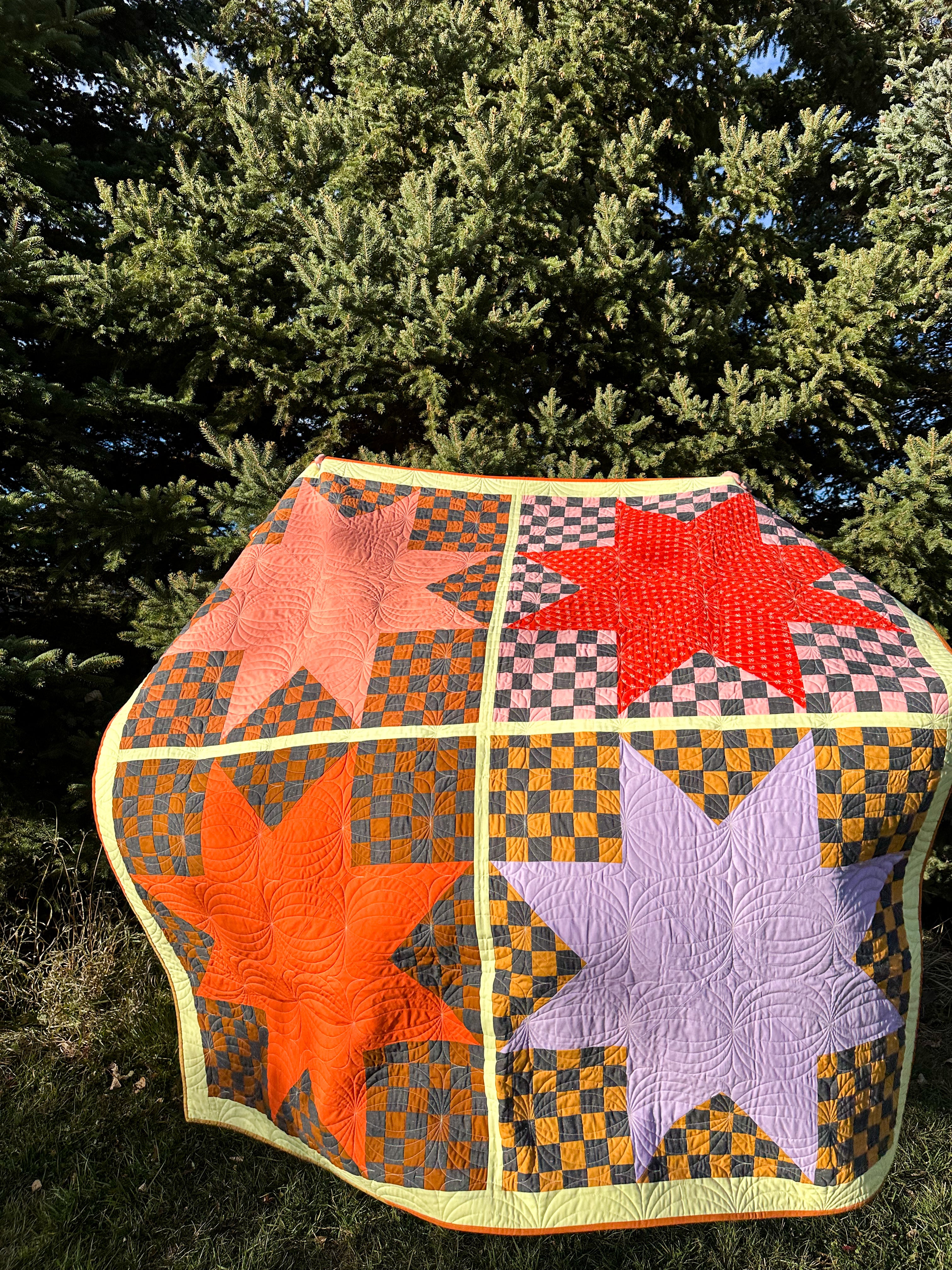 Y Not Star - Checkerboard background (Throw size)