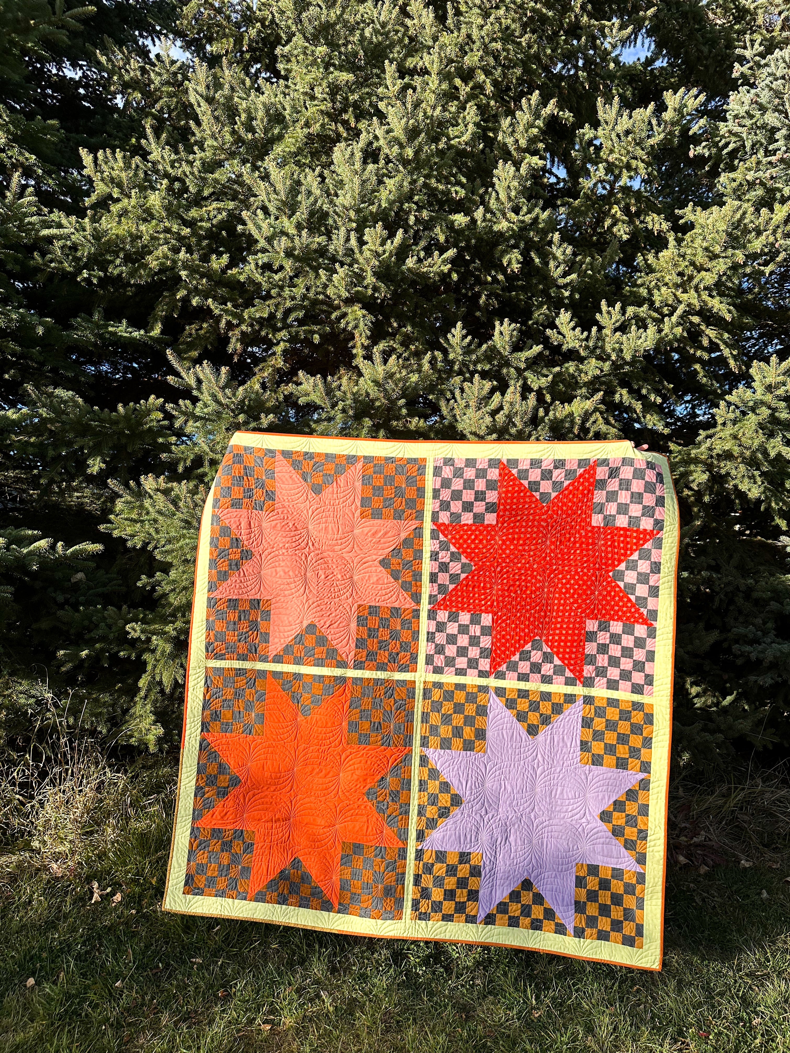 Y Not Star - Checkerboard background (Throw size)