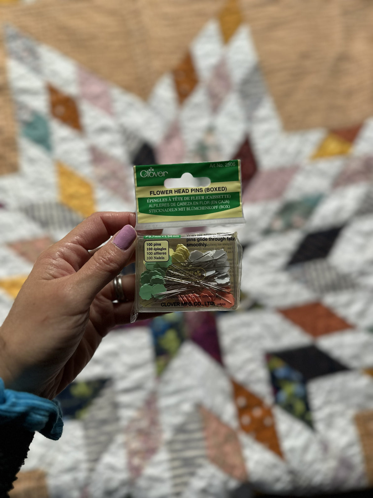 Clover Flower Head Pins (Boxed)