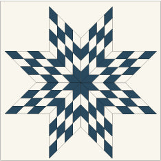 Patchwork Lone Star Quilt Kit - Blue & White Version (Background Not Included)