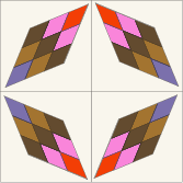 Four Patch Diamond Kit - Pattern & Fabric Included