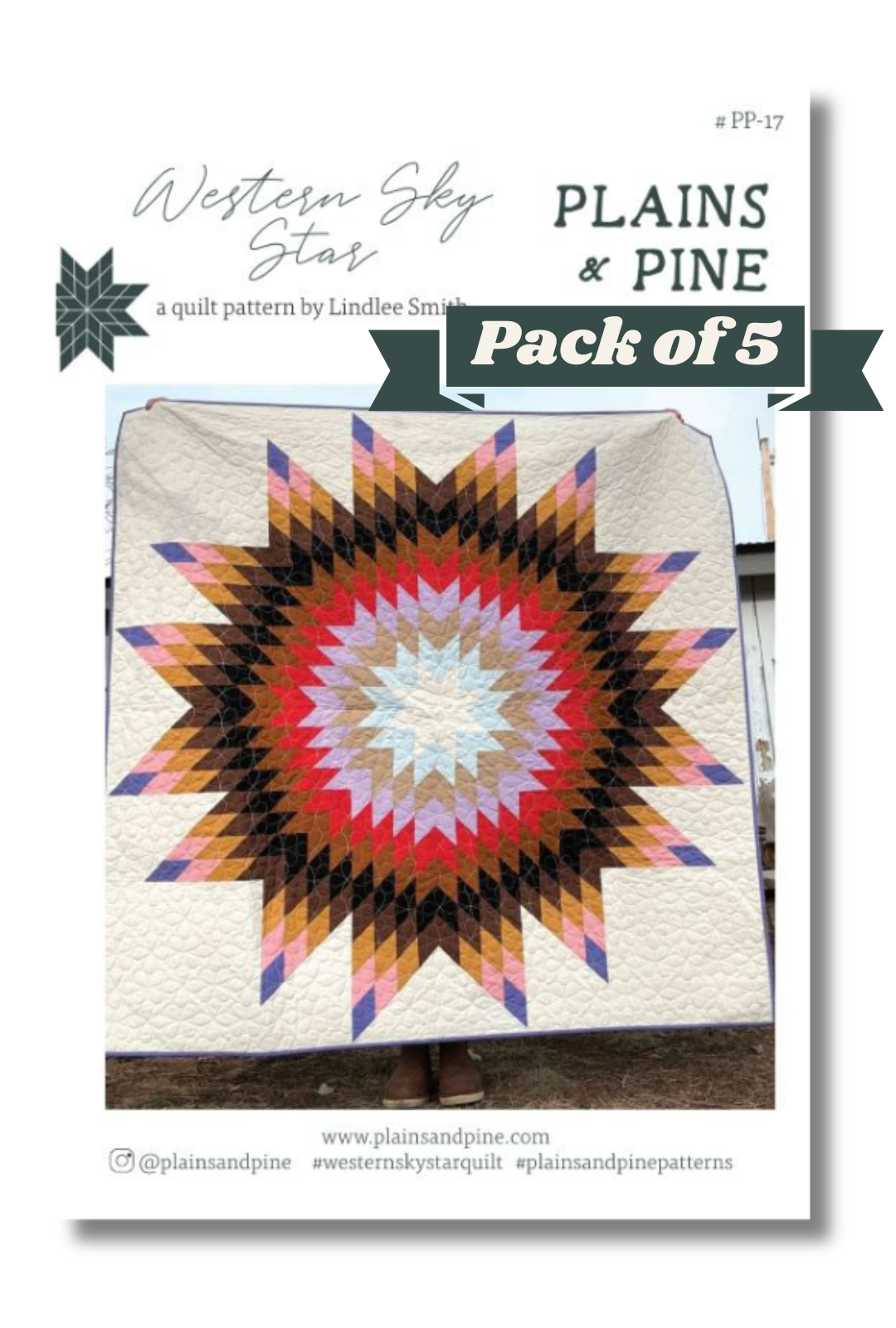 WHOLESALE - Western Sky Star Quilt Pattern, Pack of 5 patterns