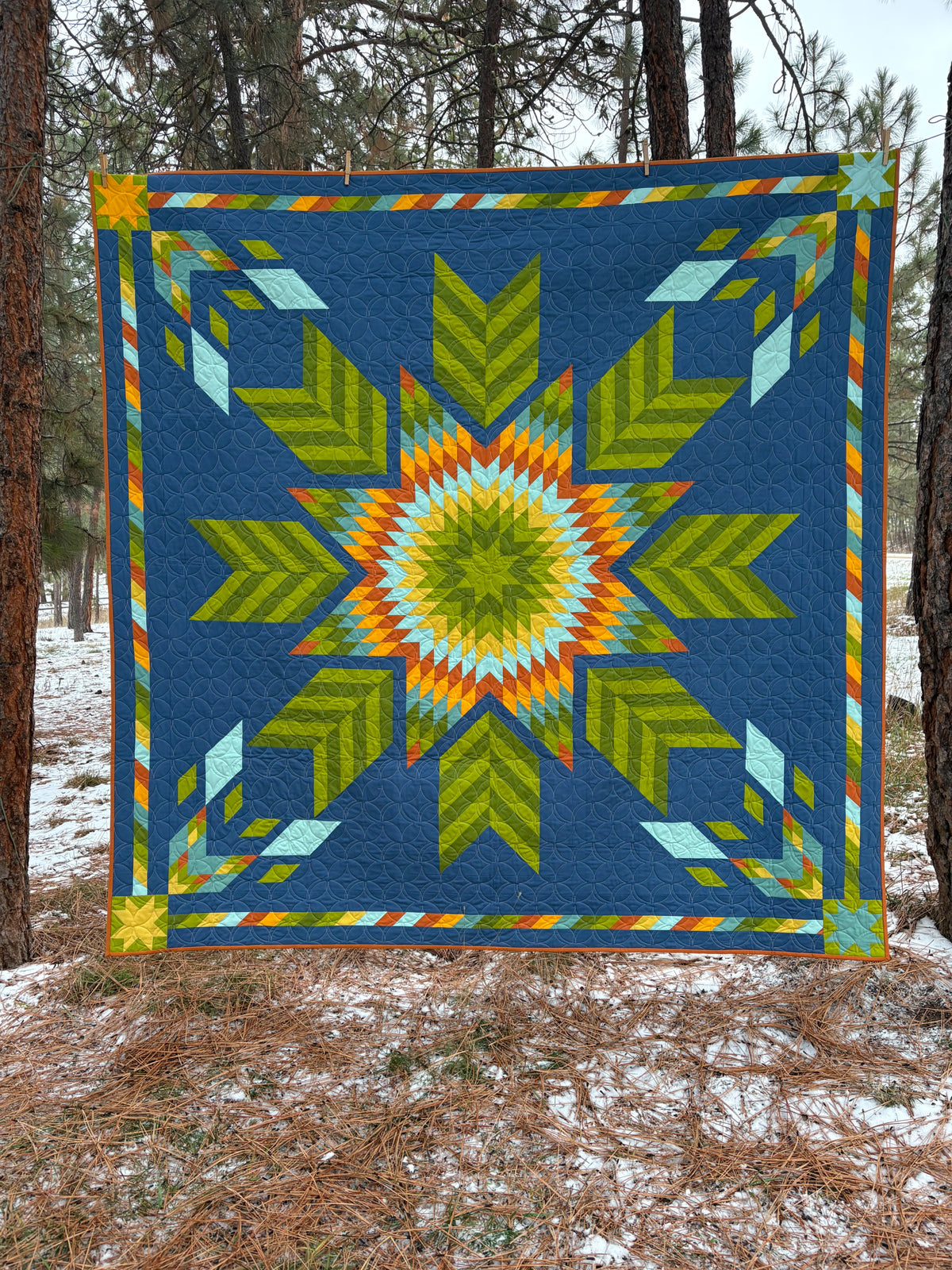 Great Plains Star Quilt Pattern - PDF quilt made by Lynn