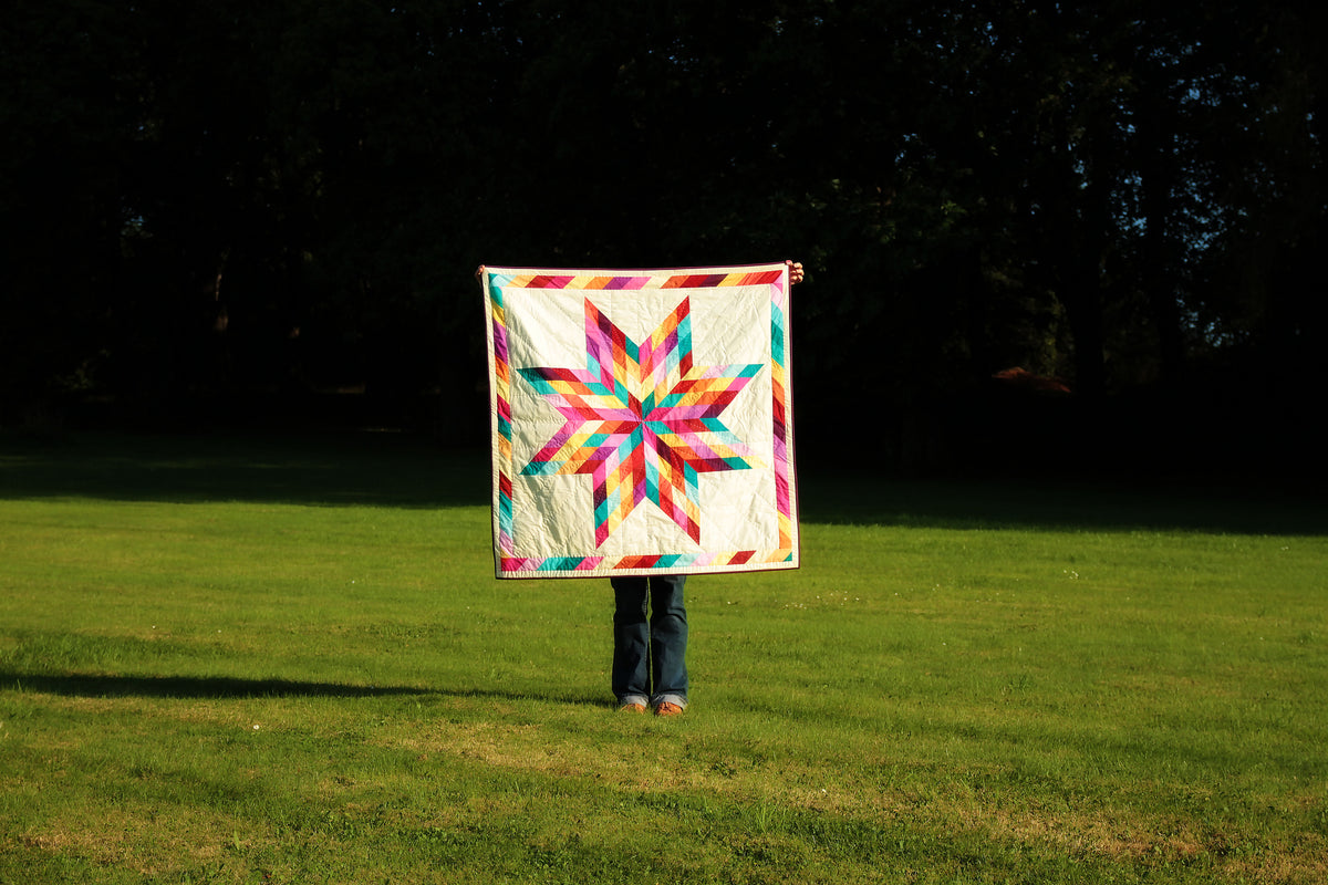 Patchwork Lone Star Quilt Pattern - PDF quilt made by Daphne