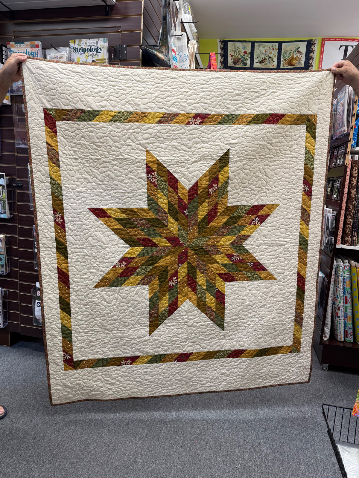 Patchwork Lone Star Quilt Pattern - PDF quilt made by Linda