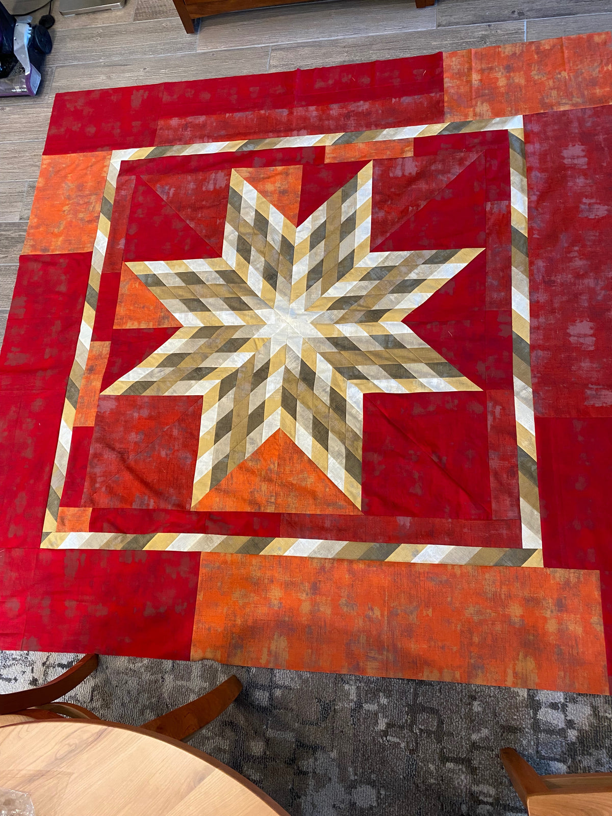 Patchwork Lone Star Quilt Pattern - PDF quilt made by Lisa