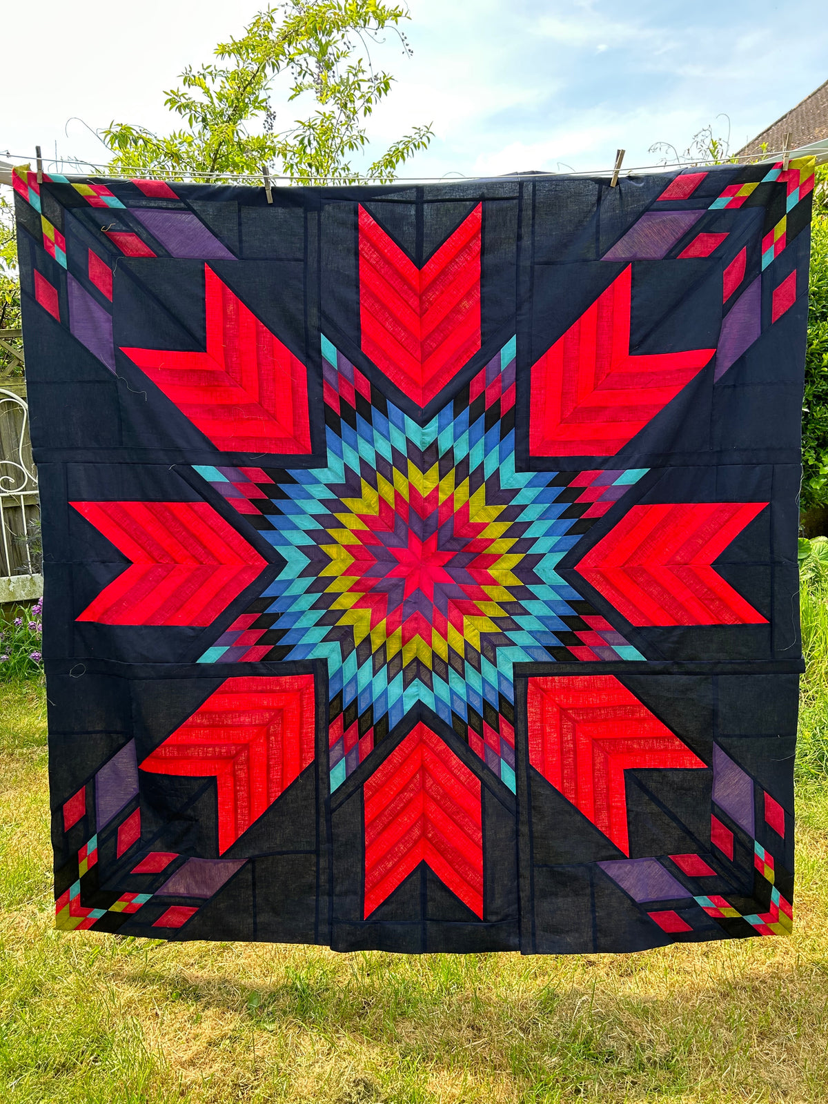Great Plains Star Quilt Pattern - PDF quilt made by Y
