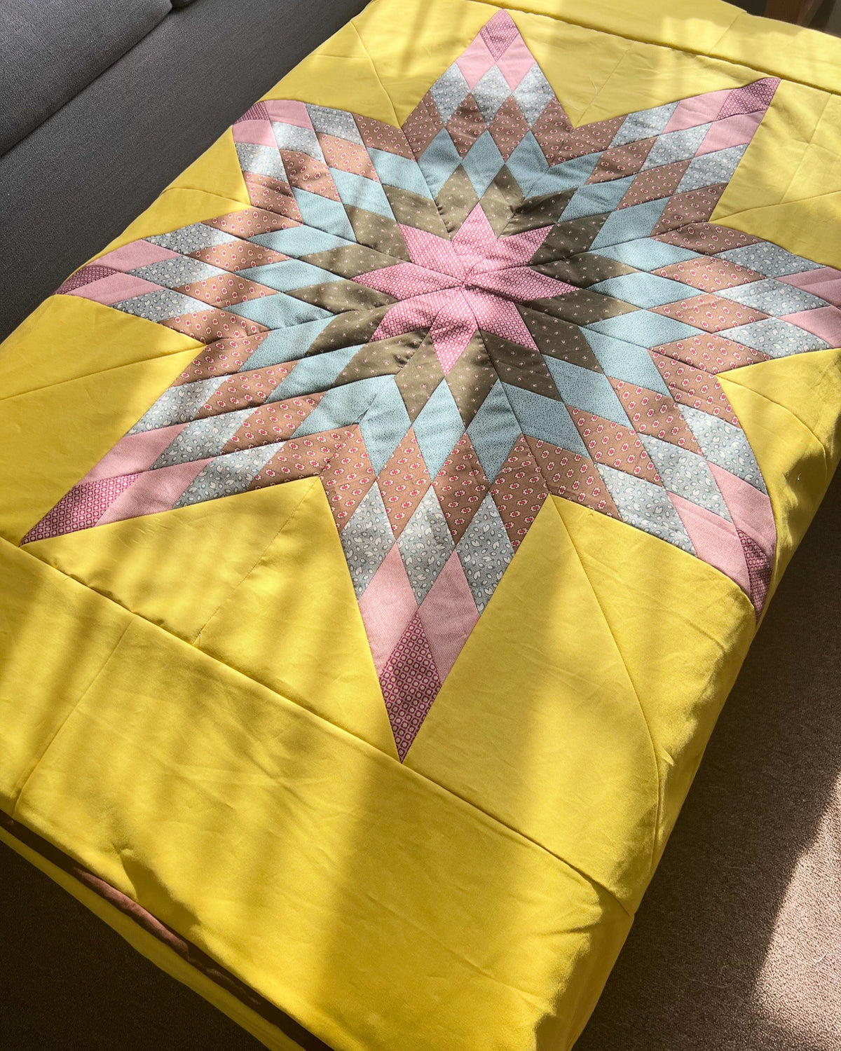 Patchwork Lone Star Quilt Pattern - PDF quilt made by Nicole