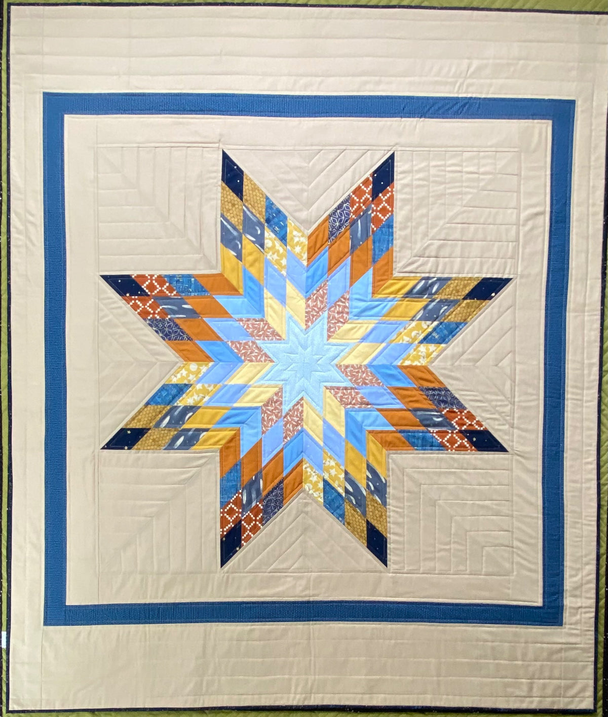 Patchwork Lone Star Quilt Pattern - PDF quilt made by Angela