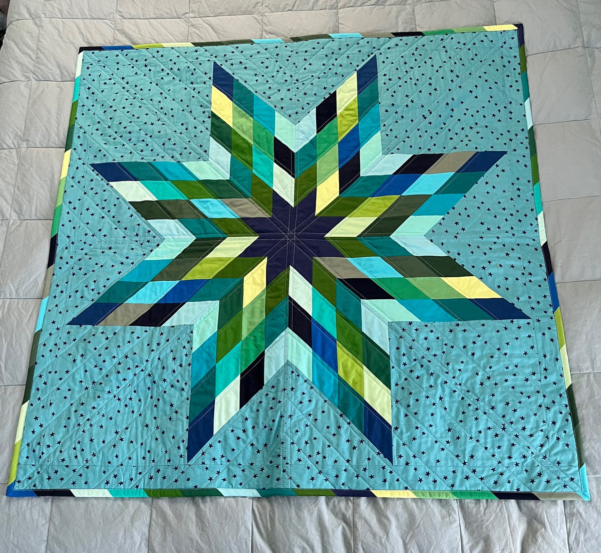 Patchwork Lone Star Quilt Pattern - PDF quilt made by Melinda