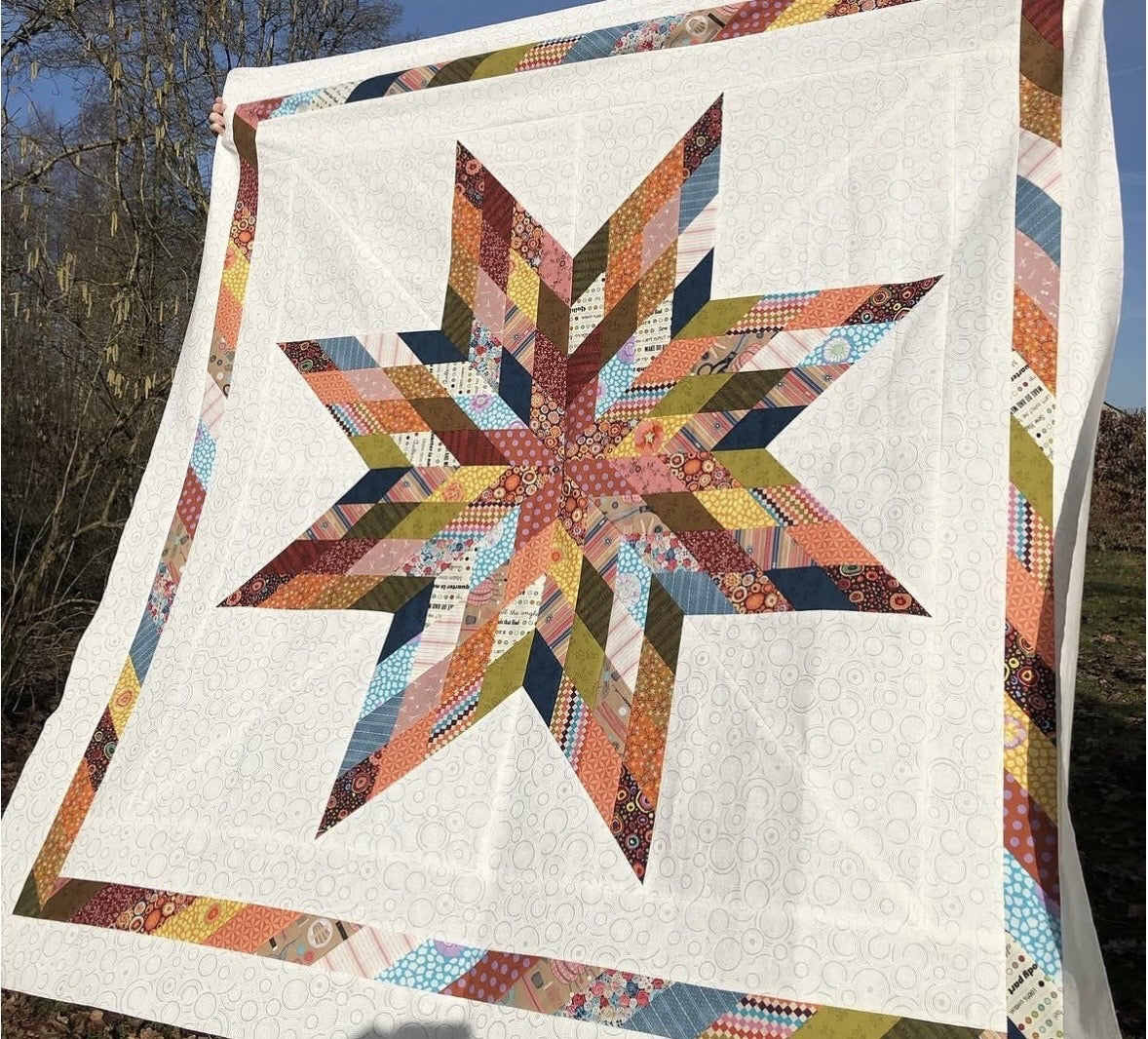 Patchwork Lone Star Quilt Pattern - PDF quilt made by Isabelle