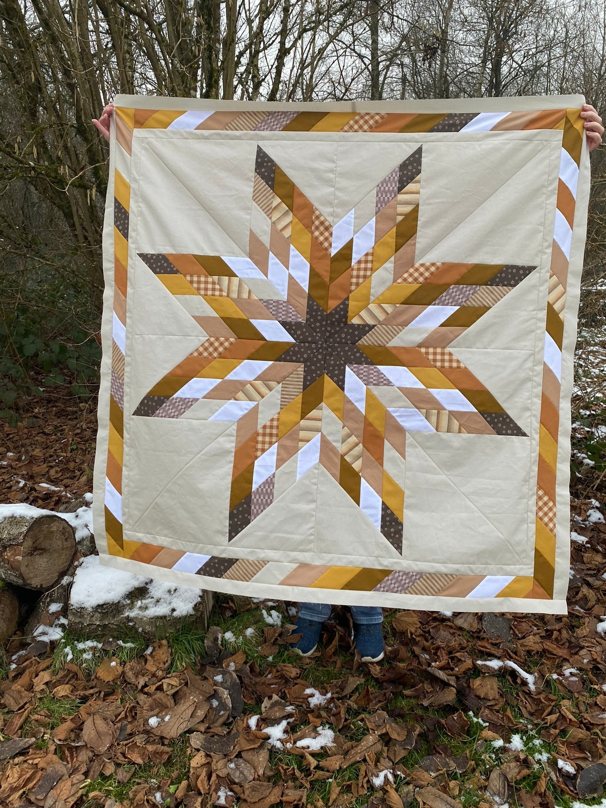 Patchwork Lone Star Quilt Pattern - PDF quilt made by Isabelle