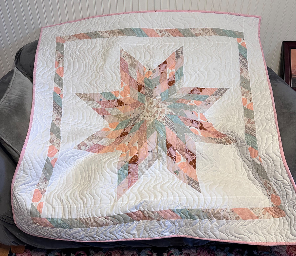 Patchwork Lone Star Quilt Pattern - PDF quilt made by MaryAnn