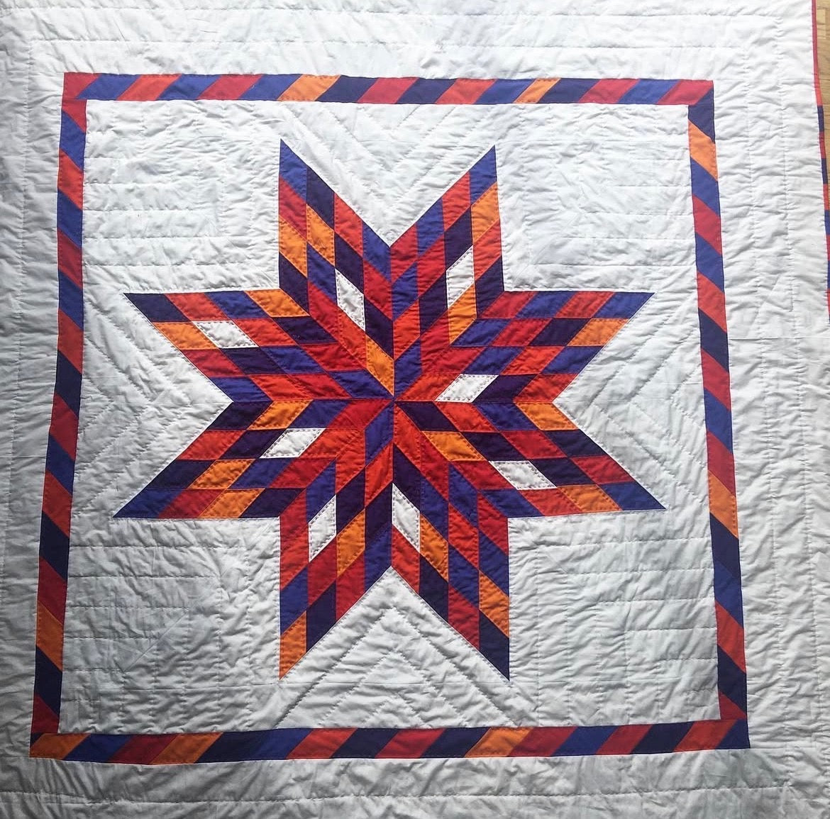 Patchwork Lone Star Quilt Pattern - PDF quilt made by Mattie