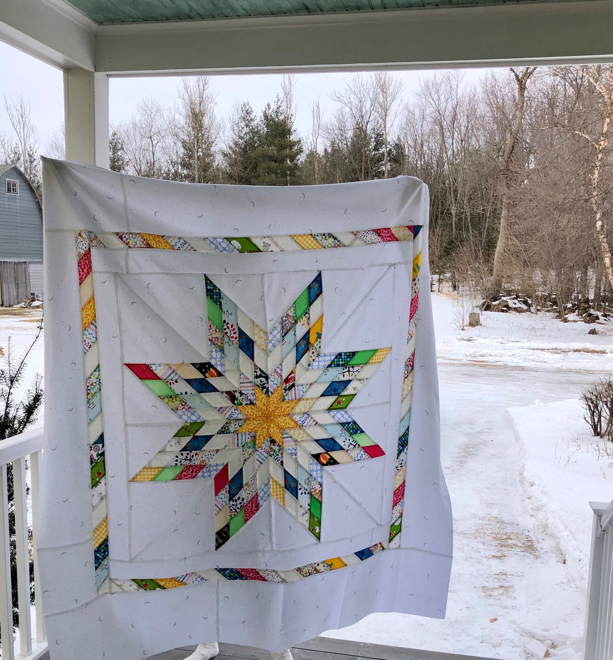 Patchwork Lone Star Quilt Pattern - PDF quilt made by Connie