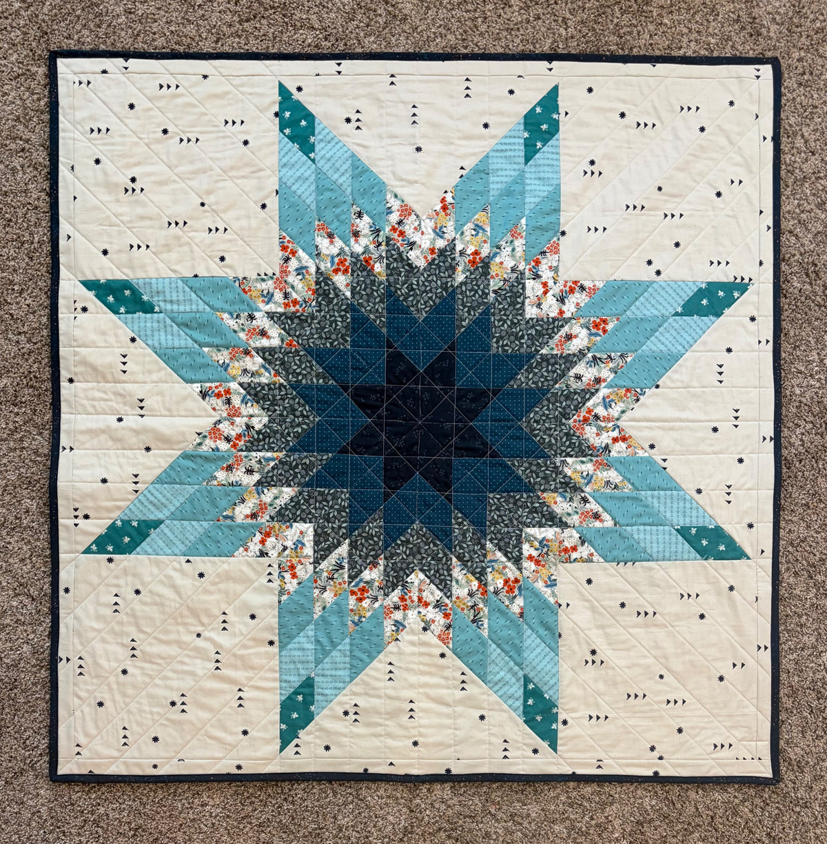 Patchwork Lone Star Quilt Pattern - PDF quilt made by Paula