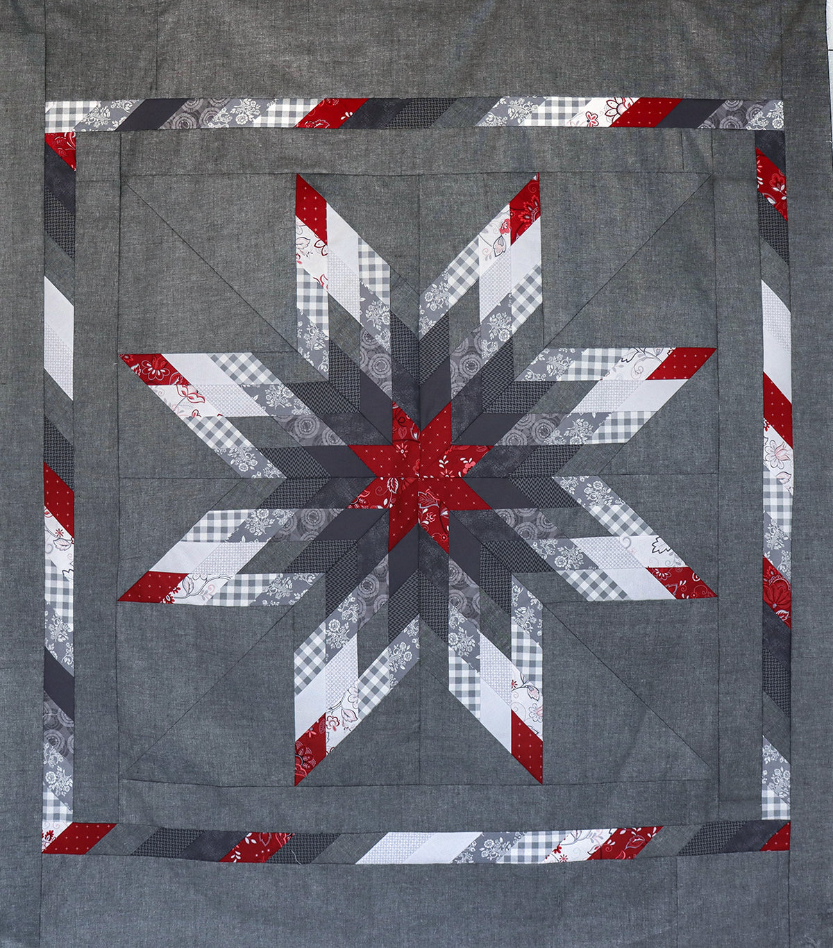 Patchwork Lone Star Quilt Pattern - PDF quilt made by Amy