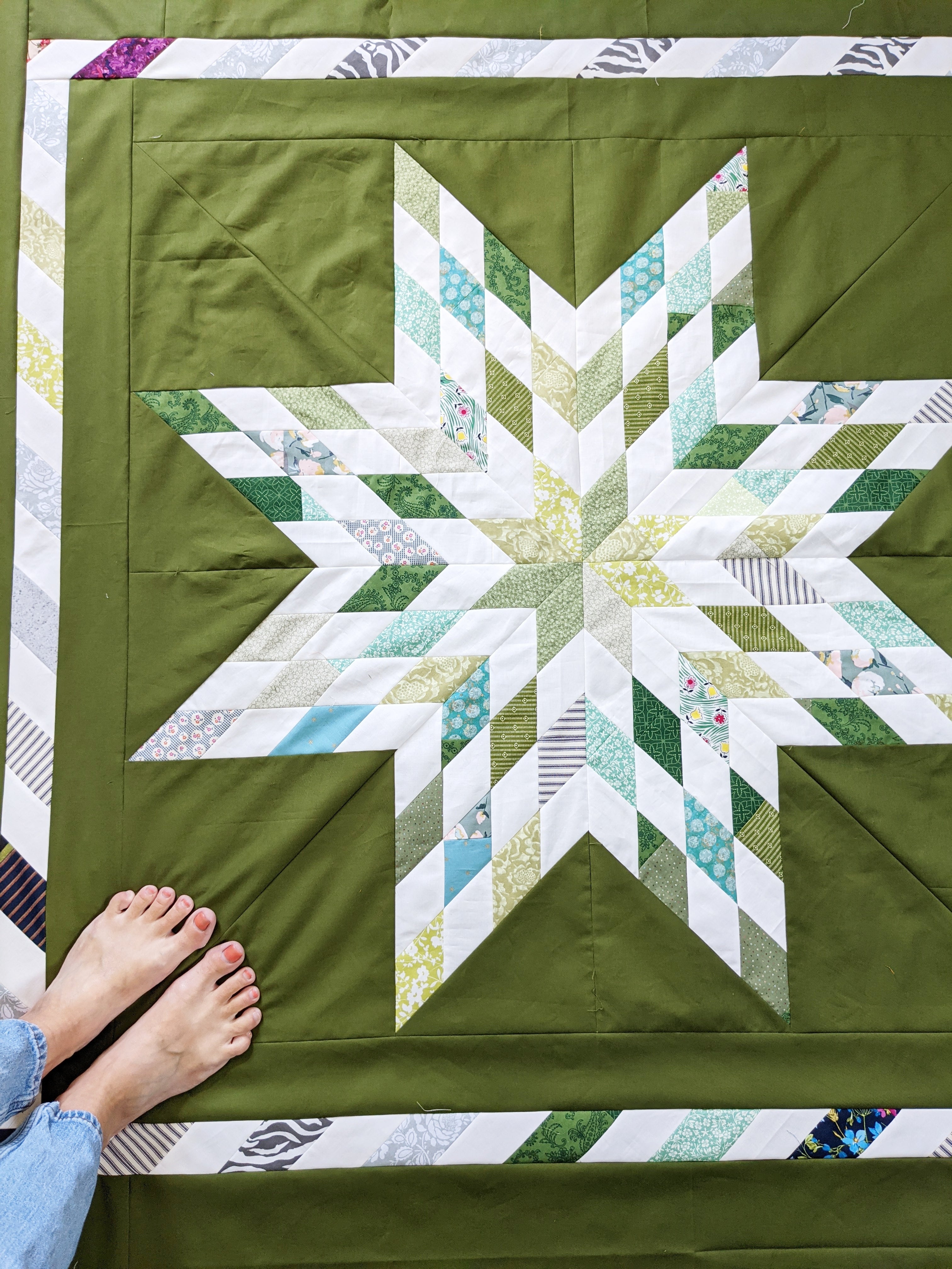 Patchwork Lone Star Quilt Pattern - PDF