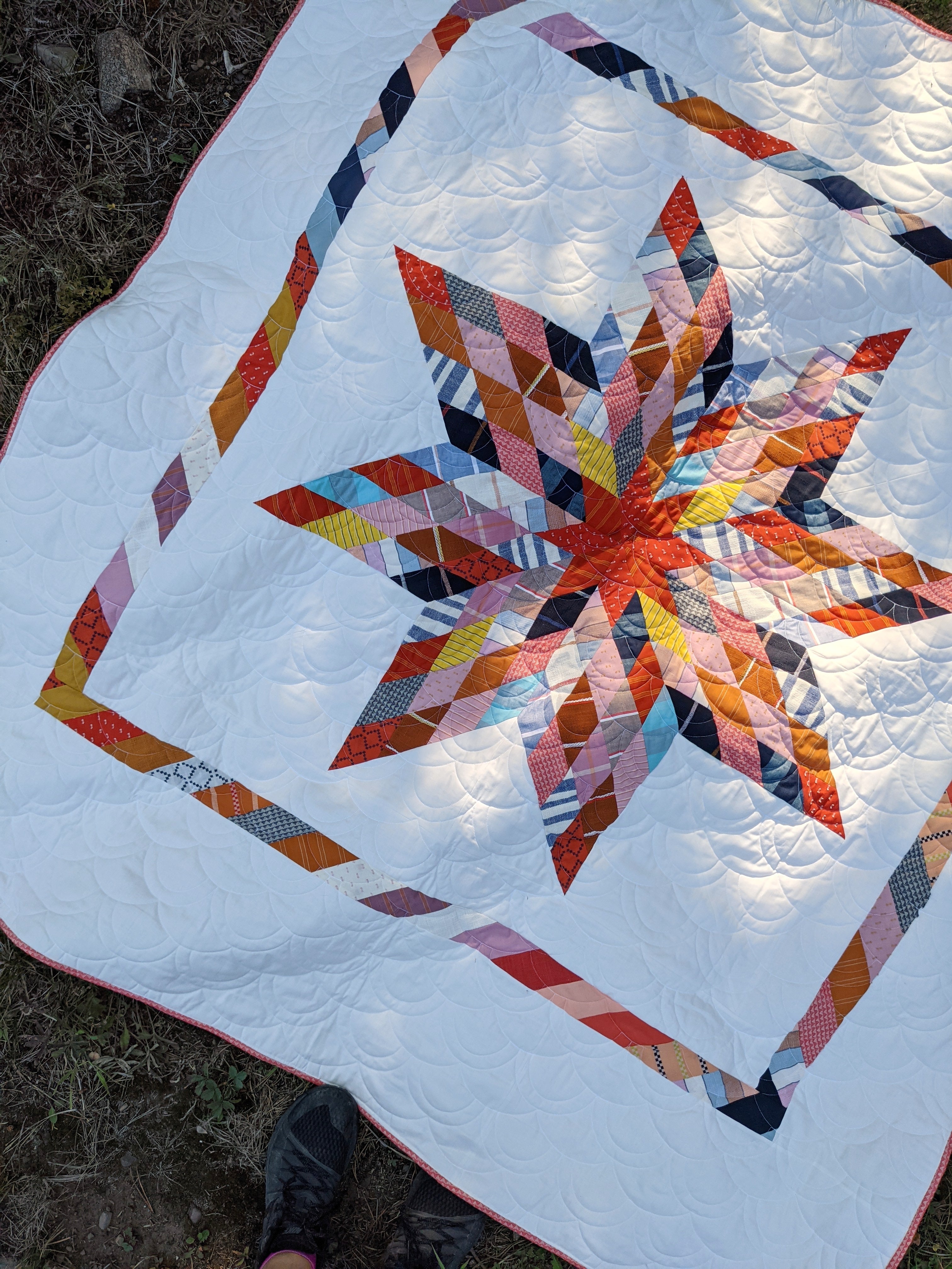 Patchwork Lone Star Quilt Pattern - PDF