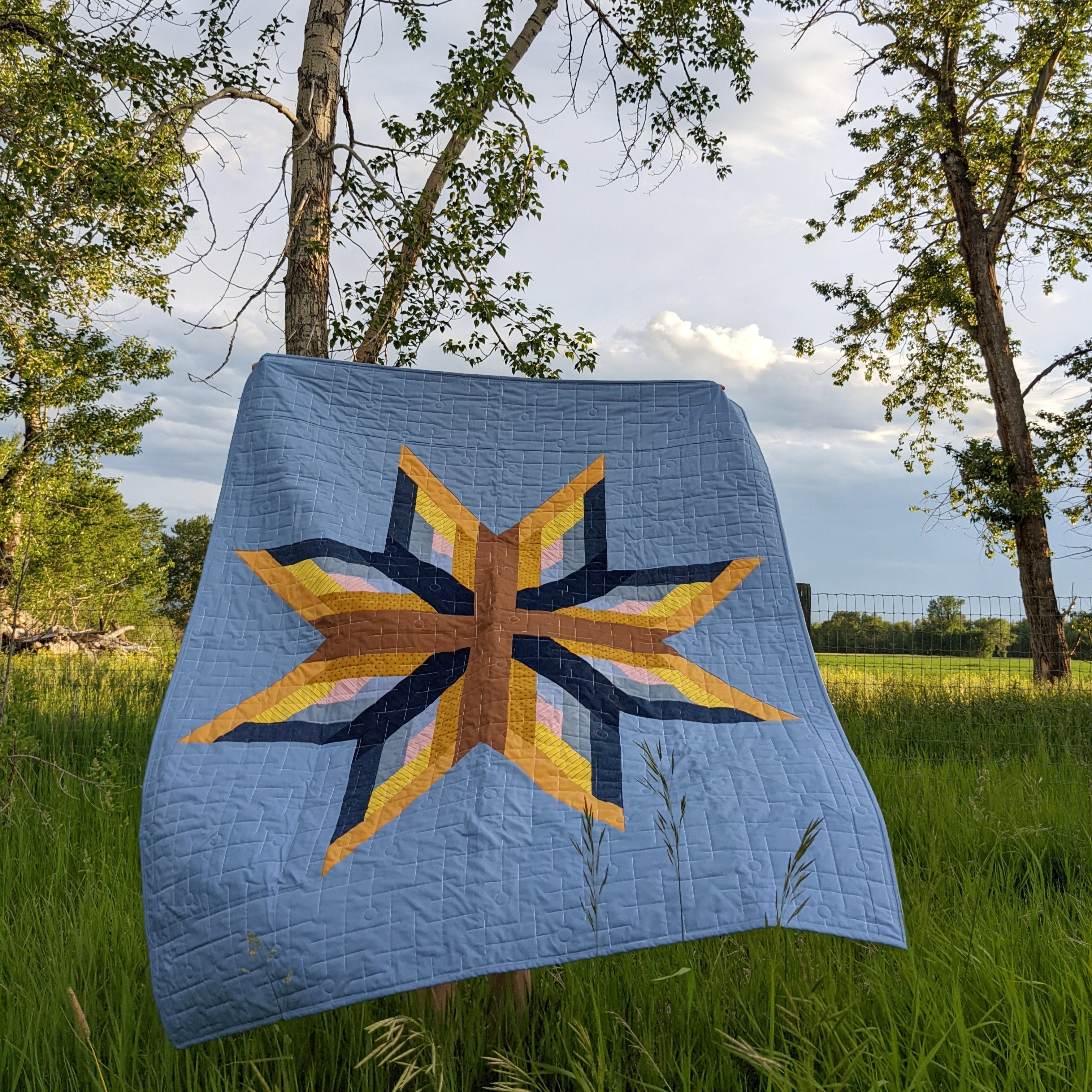 Cabin Star Quilt Pattern - PRINTED