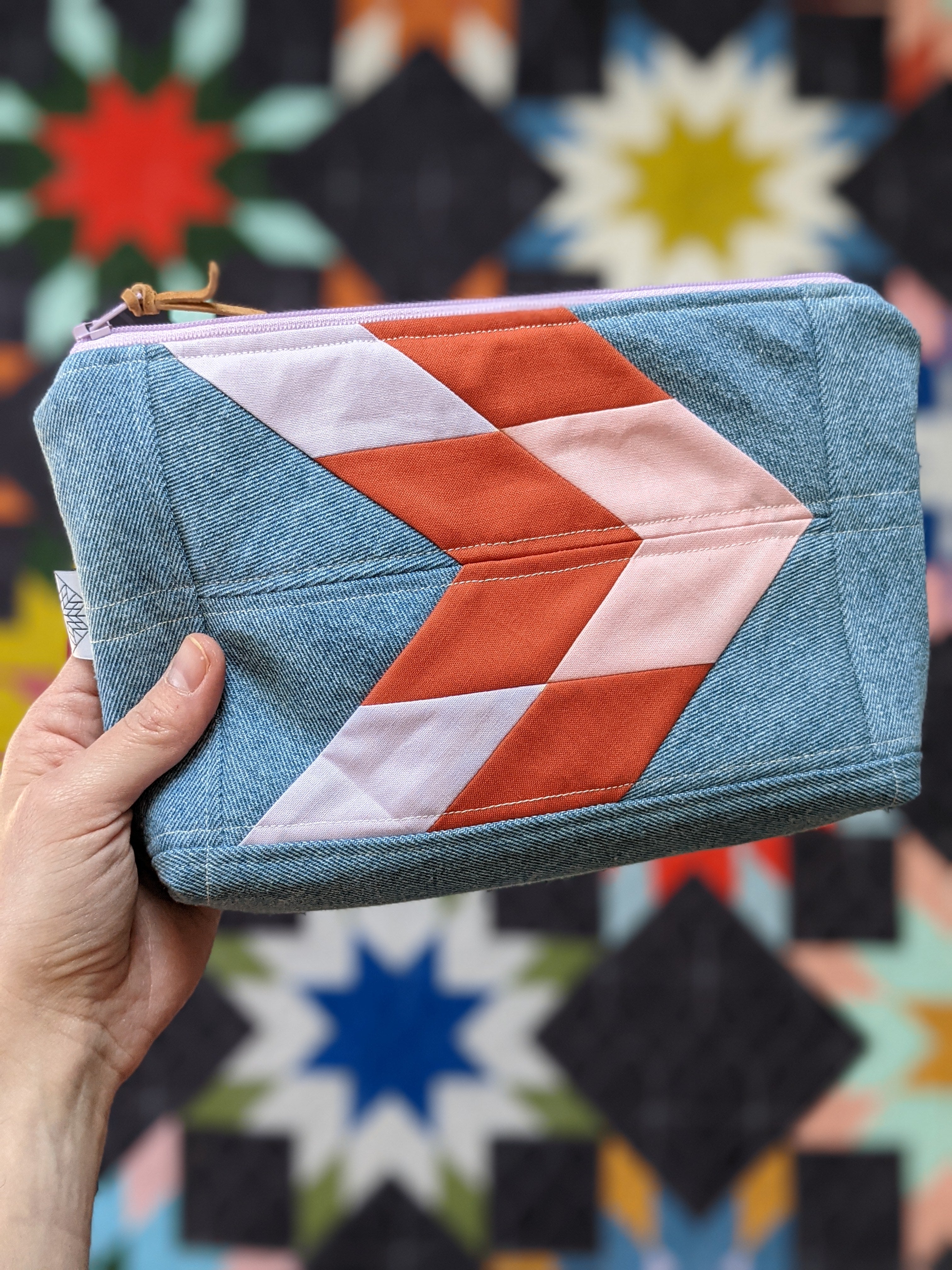 Quilted Patchwork Zip Pouch 026
