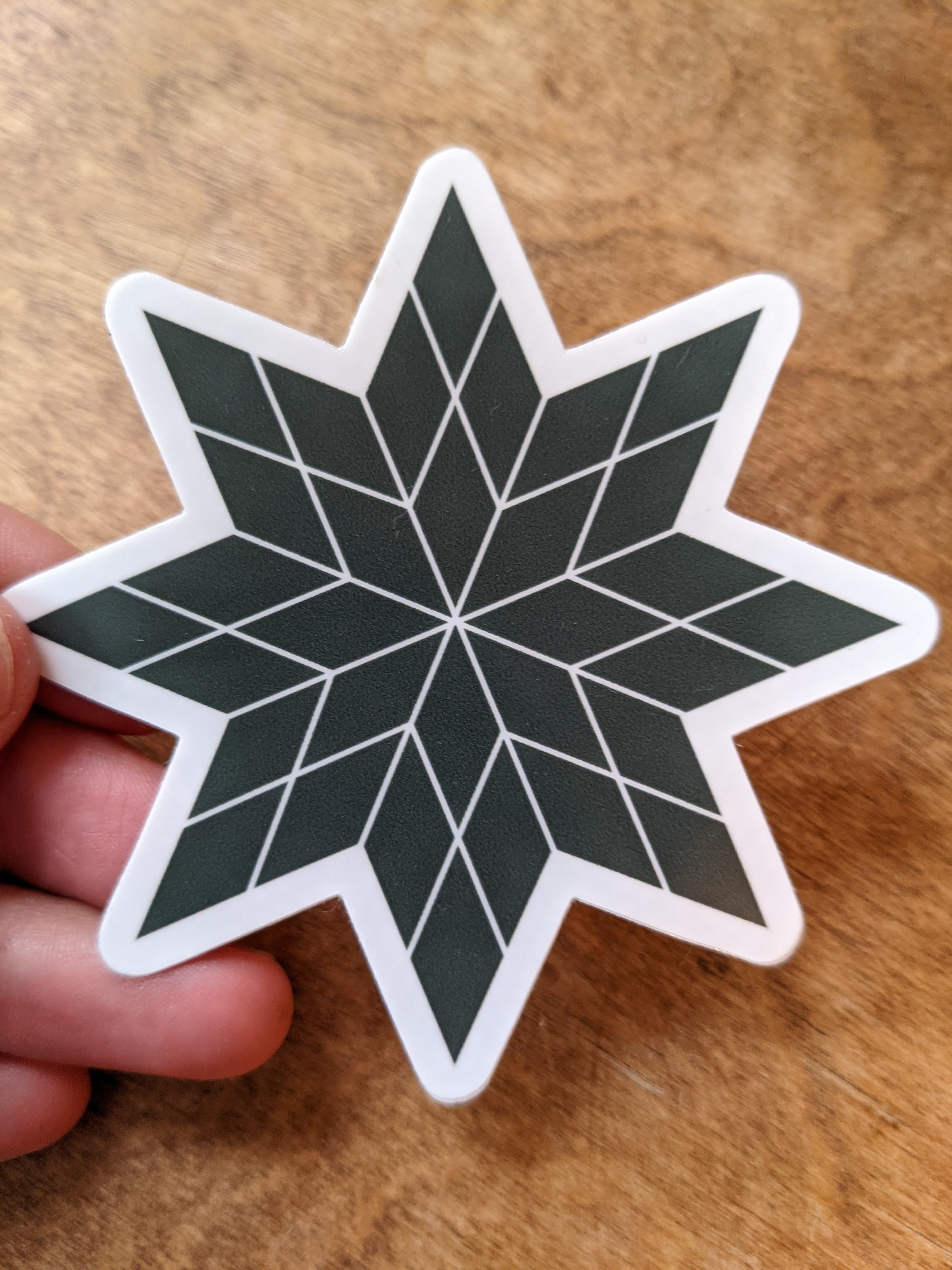 Lone Star Quilt Sticker - Pine