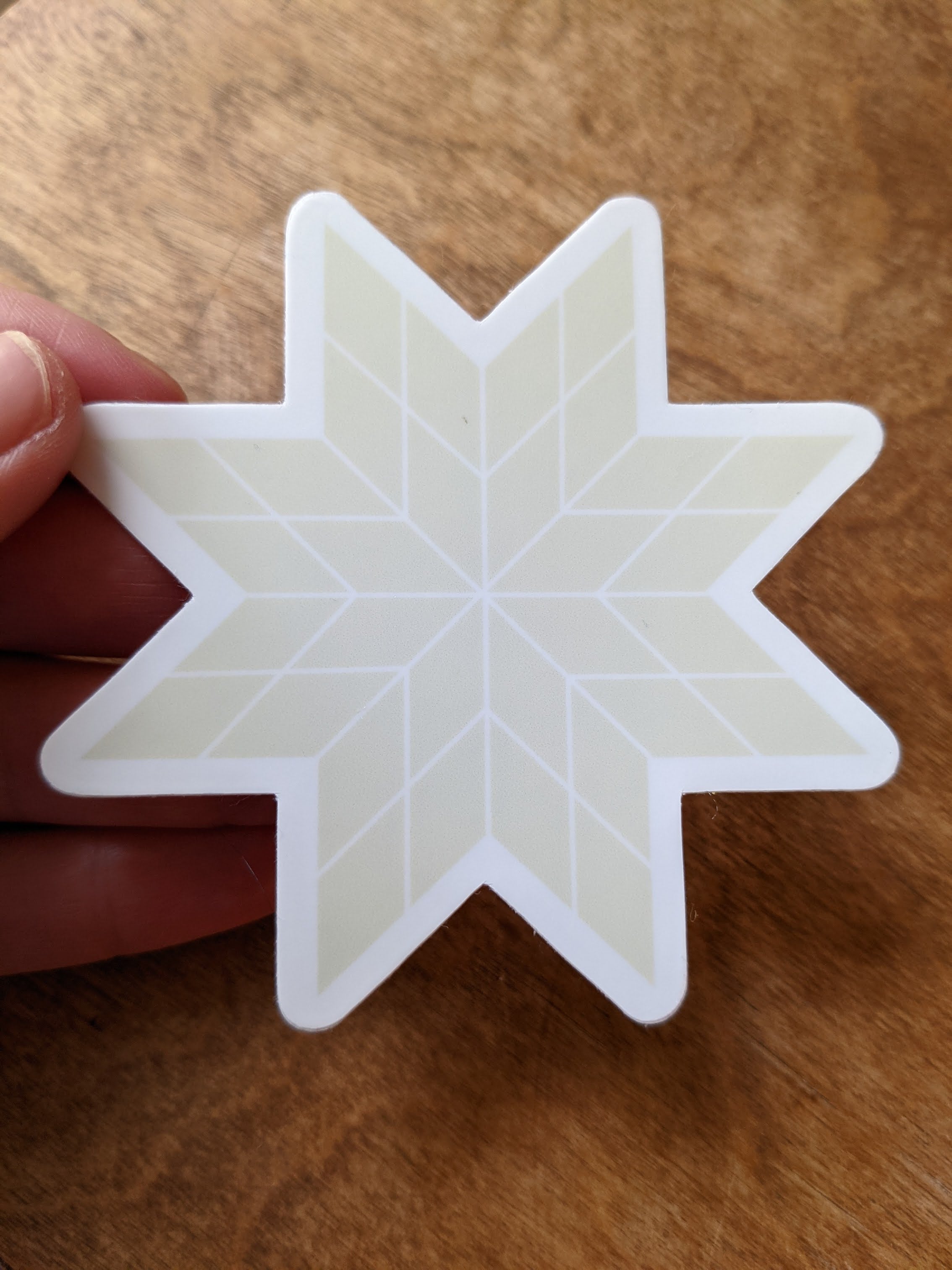 Lone Star Quilt Sticker - Cream