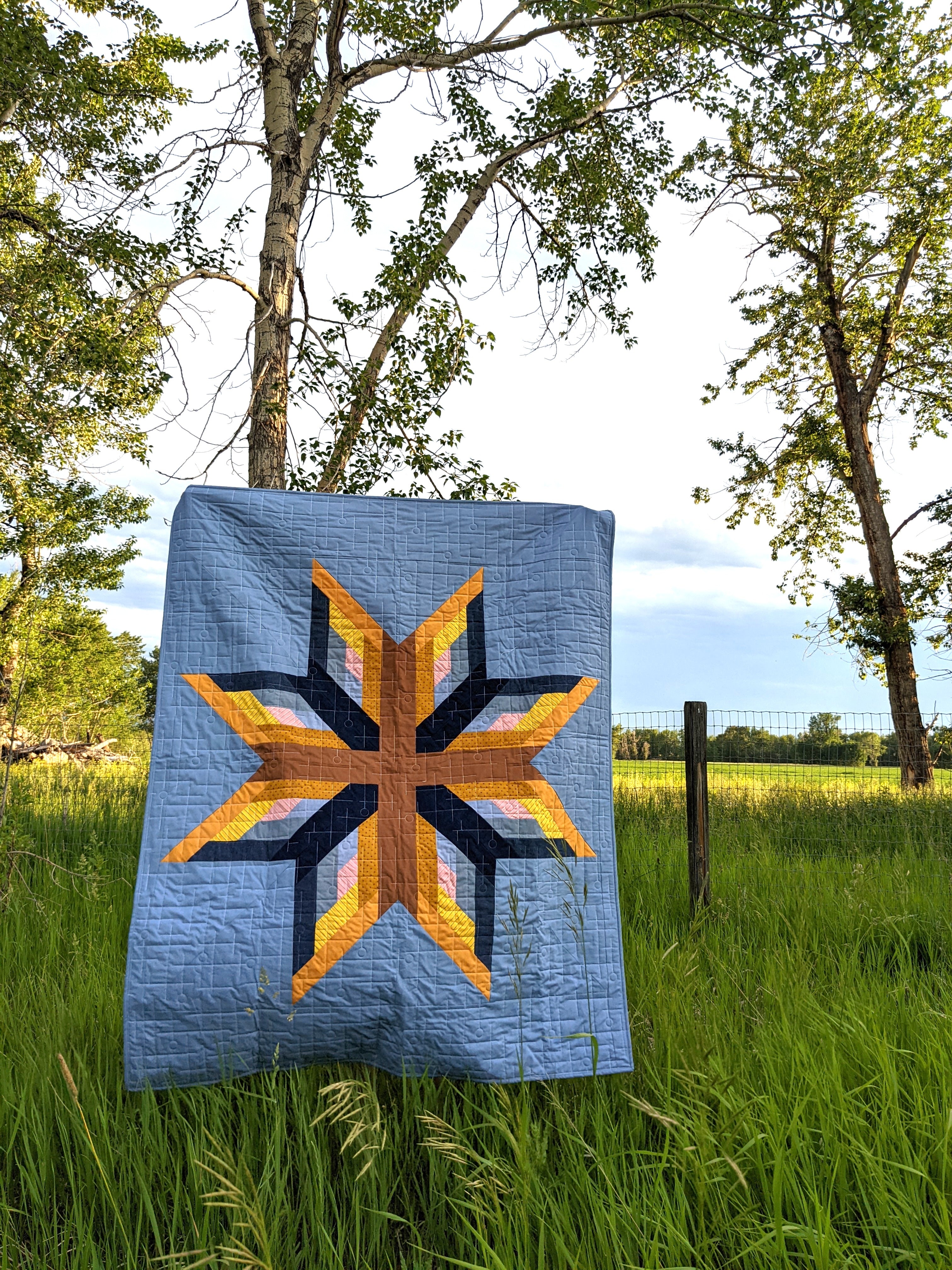 Cabin Star Quilt Pattern - PDF