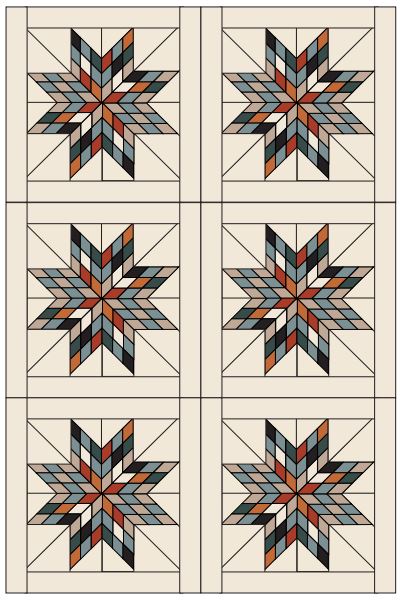 Patchwork Star Quilt Pattern PDF: Star Week version