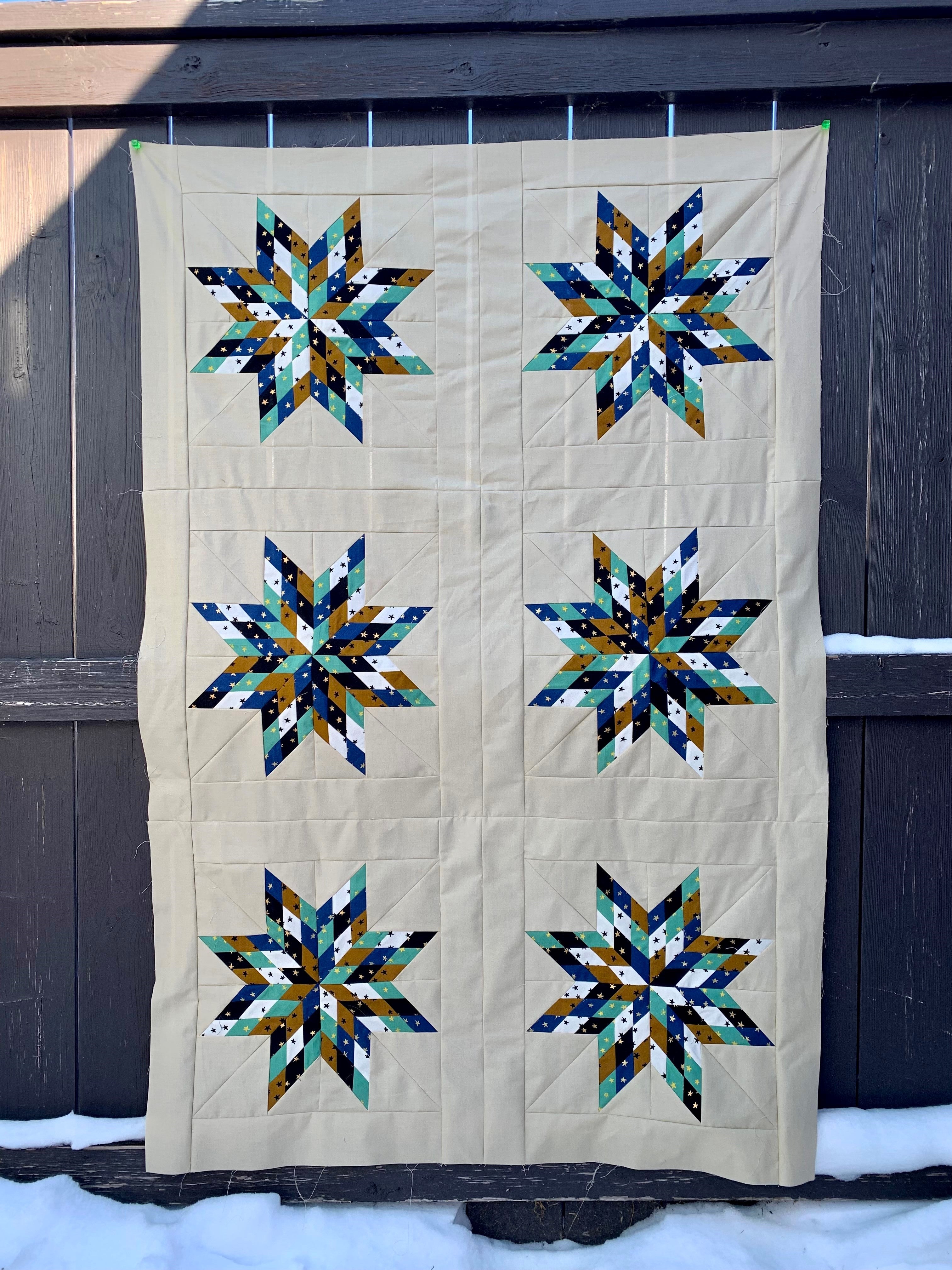 Patchwork Star Quilt Pattern PDF: Star Week version